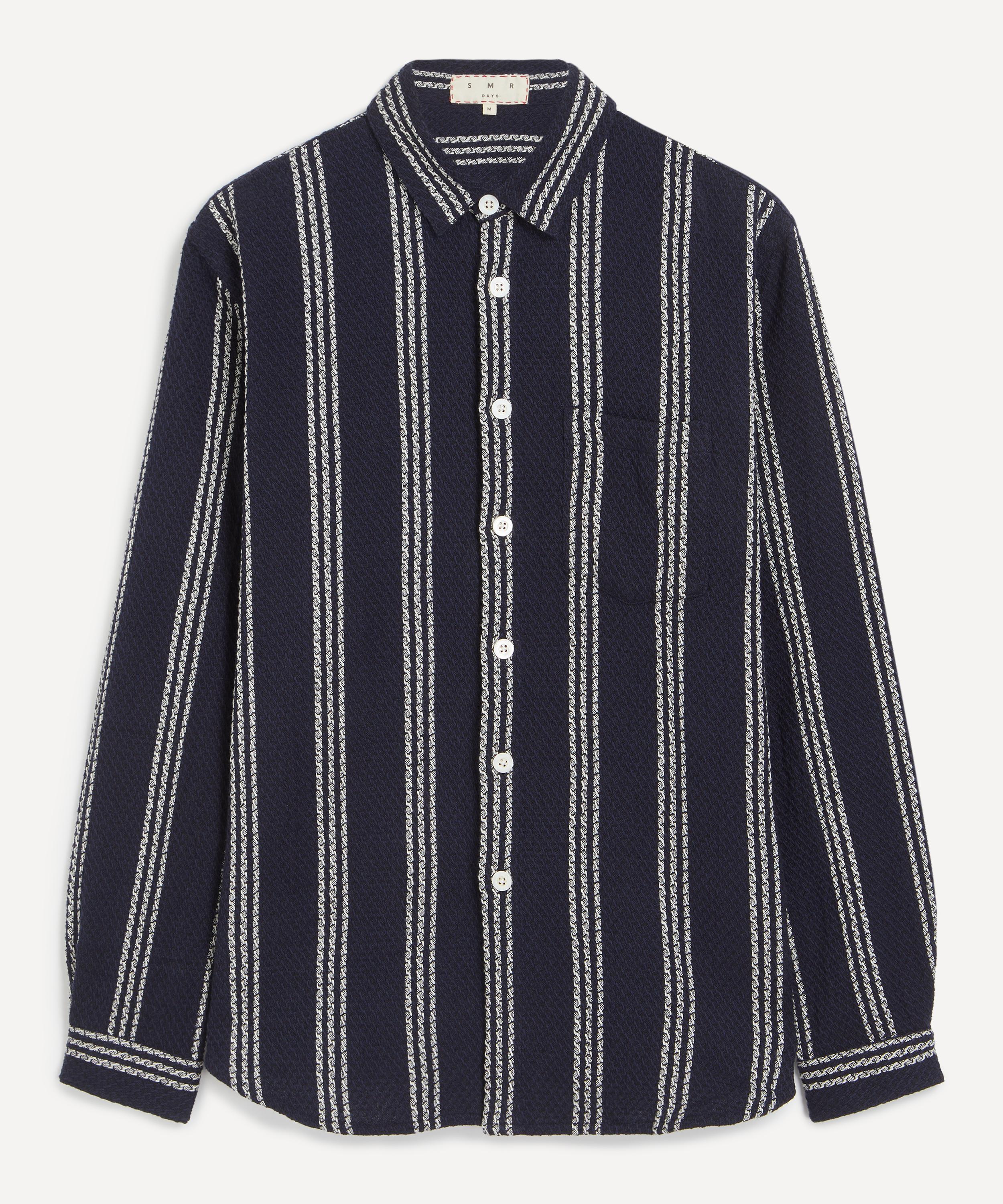 Smr Days Mens Navy And White Enamorados Cotton Waffle Shirt In Multi