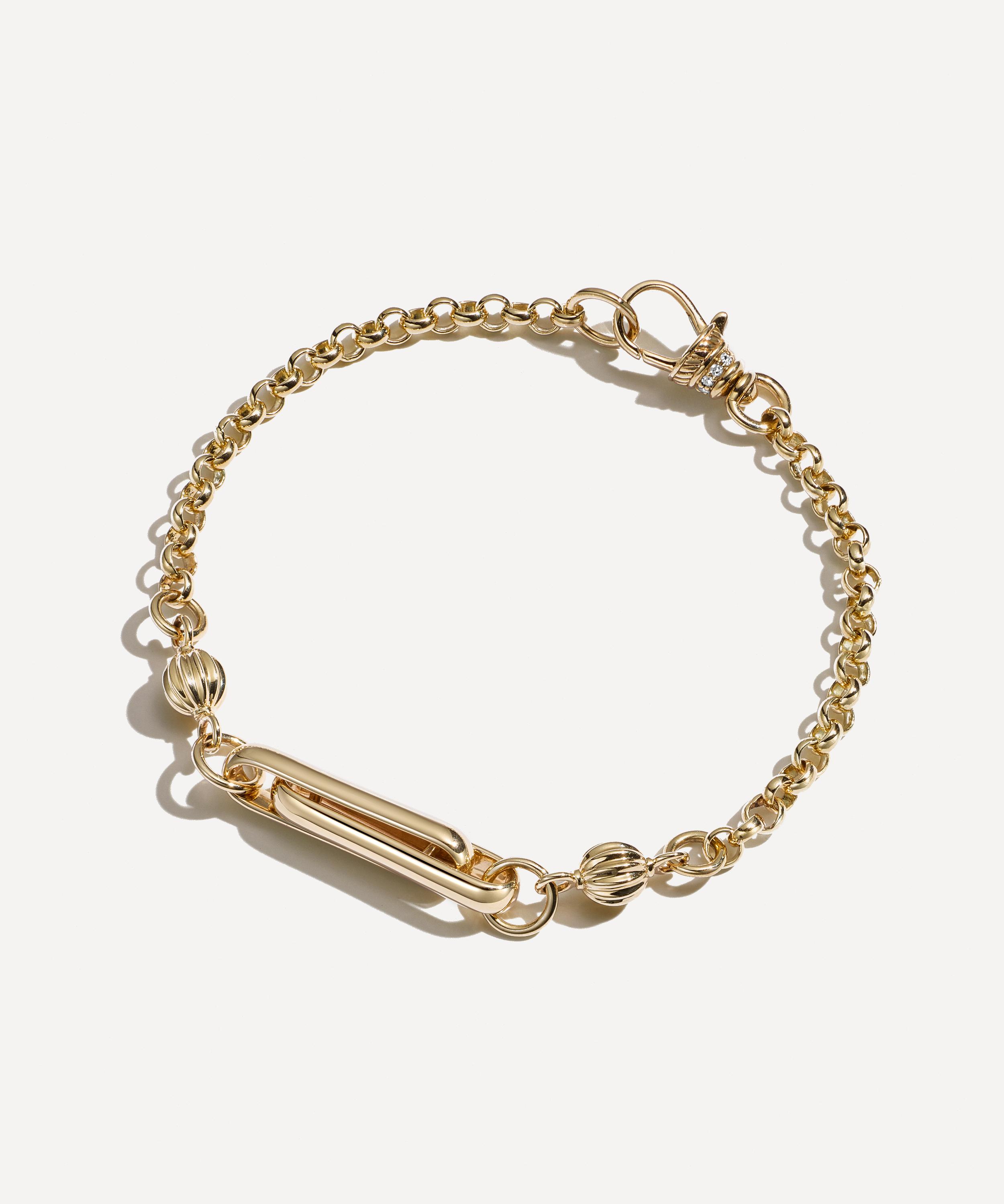 Lucy Delius 14ct Gold Stirrup Chain Bracelet In Gold