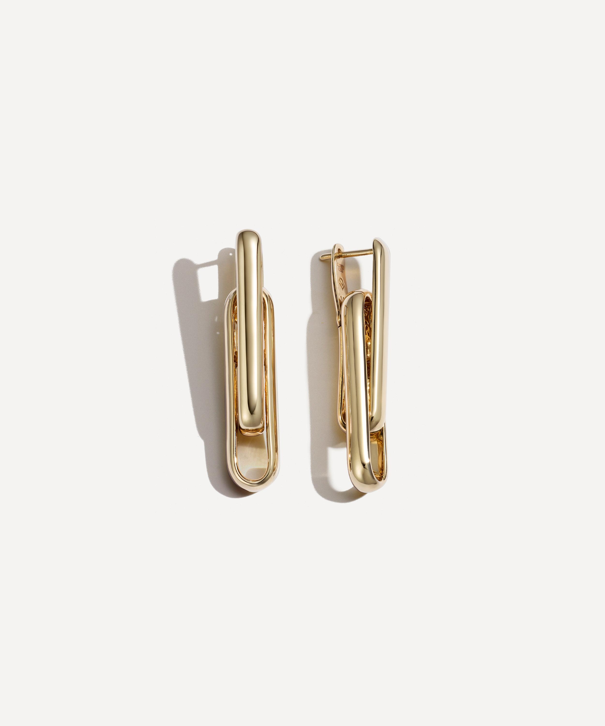 Lucy Delius 14ct Gold Stirrup Drop Earrings In Gold