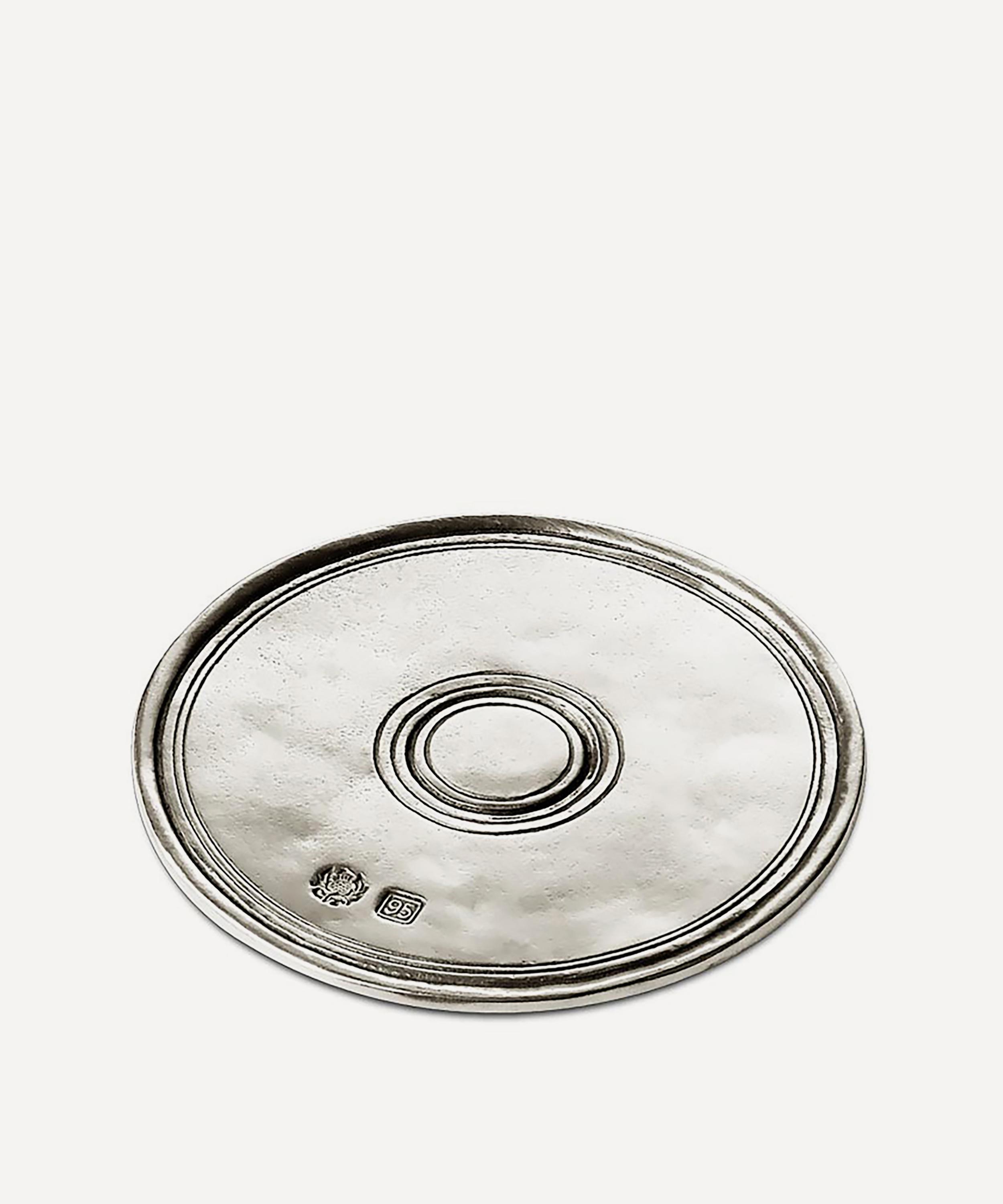 Cosi Tabellini Palio Round Coasters Set Of Two In Silver
