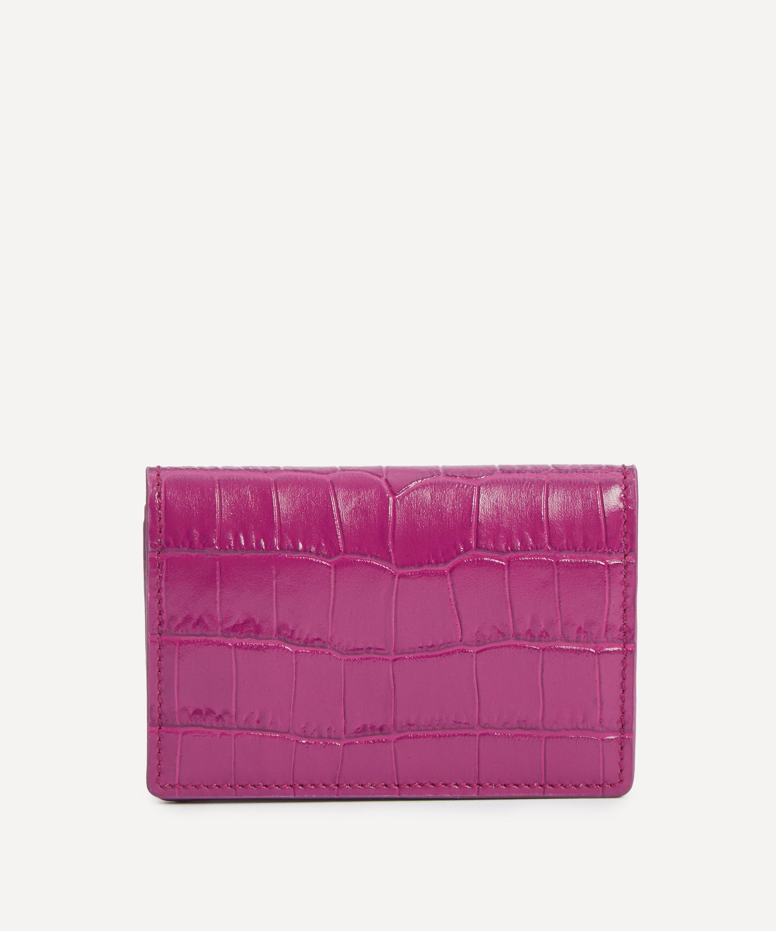 Smythson Women's Mara Croc-embossed Leather Folded Card Case
