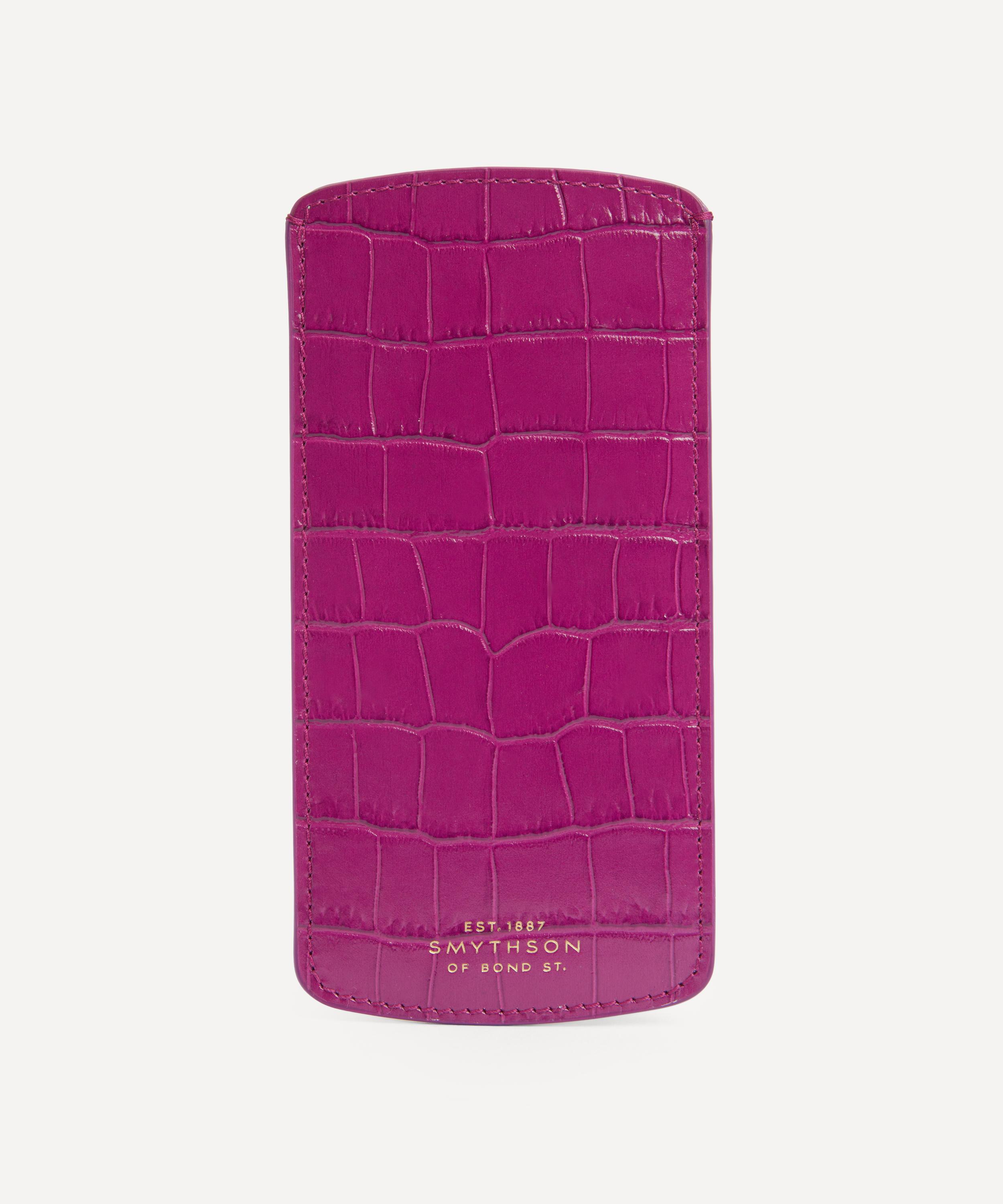 Smythson Women's Mara Croc-embossed Leather Glasses Case