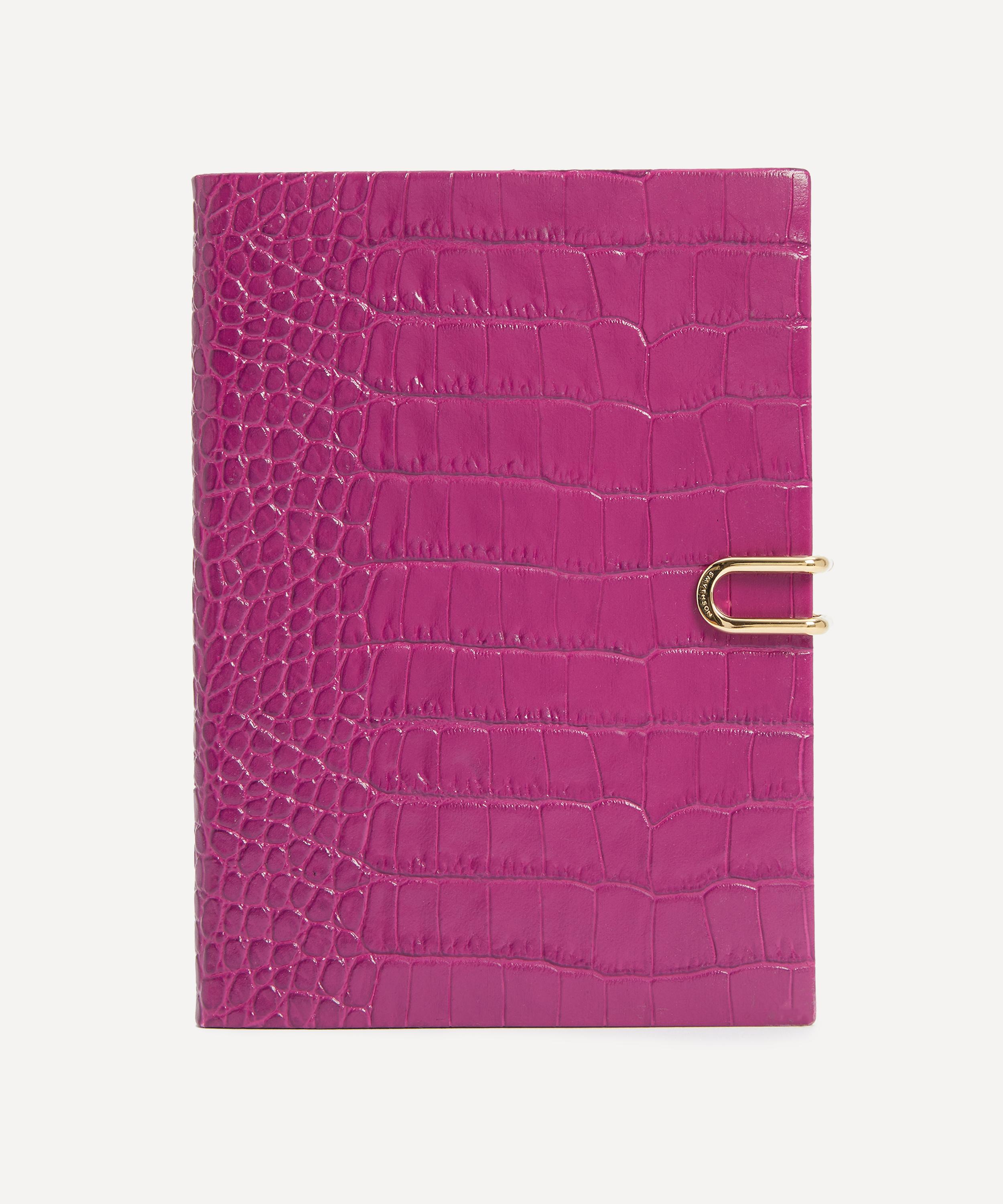 Smythson 2026 Soho Croc-embossed Weekly Diary In Purple