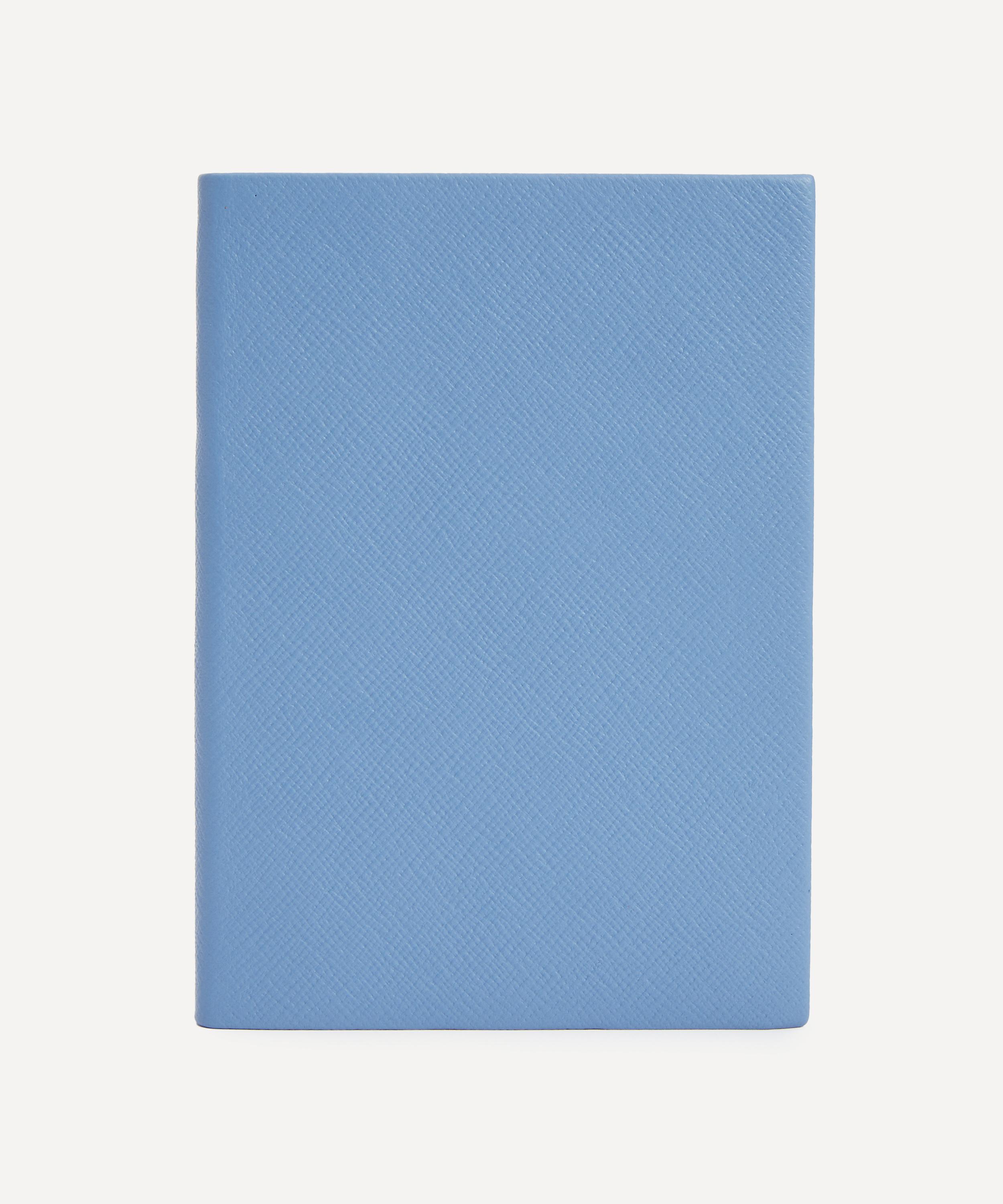 Smythson Soho Leather Notebook In Blue
