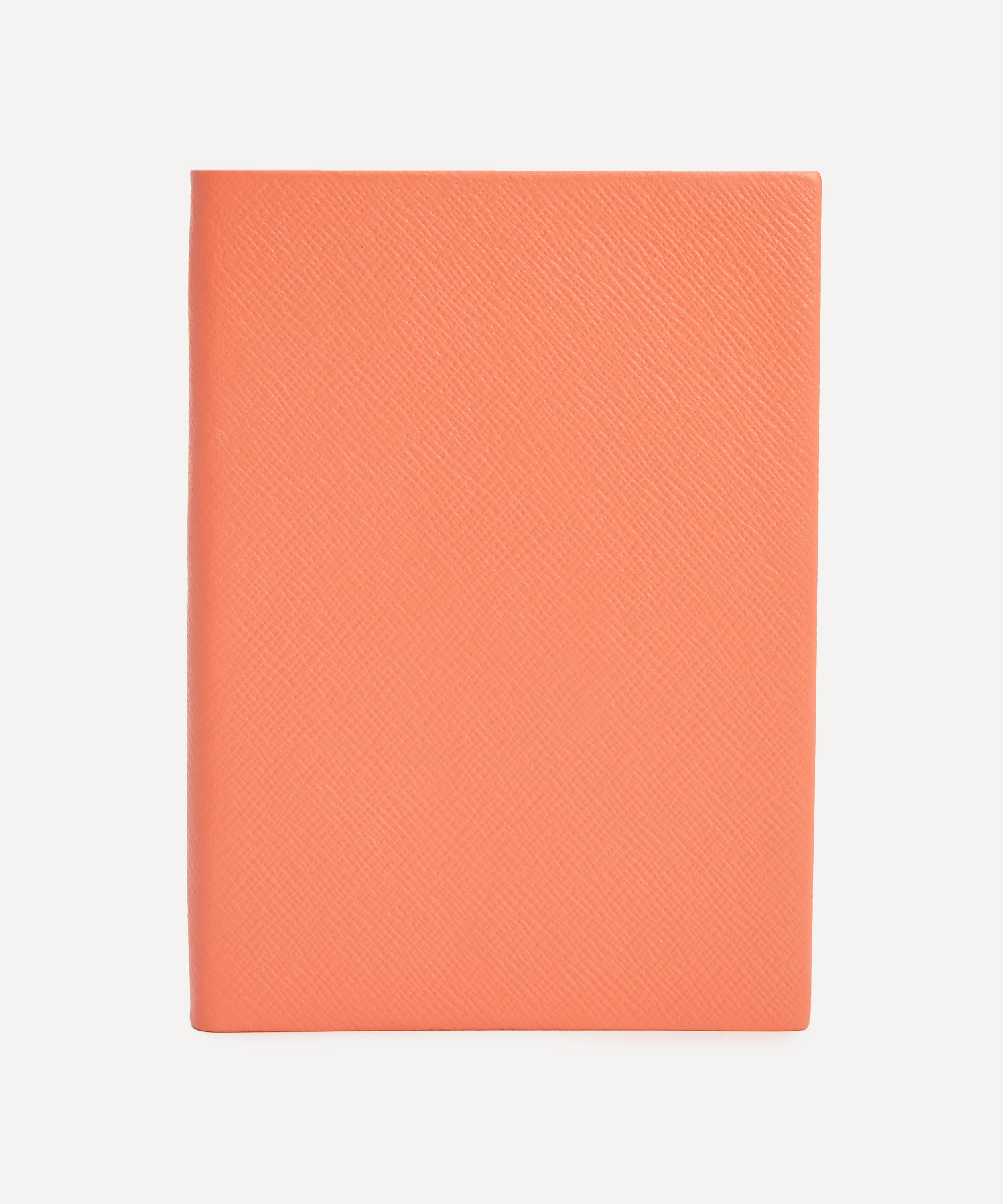 Smythson Soho Leather Notebook In Orange