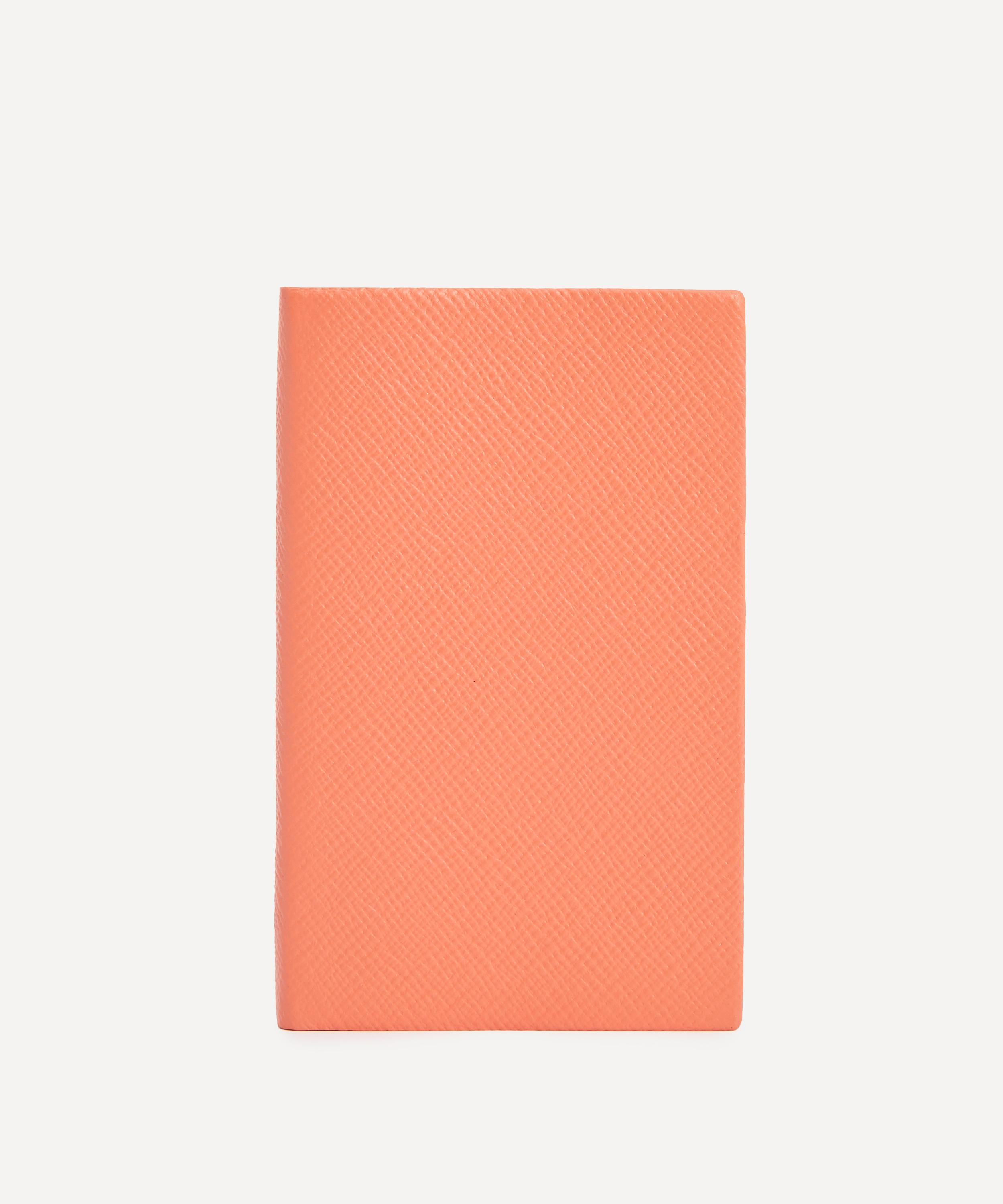 Smythson Panama Leather Notebook In Red