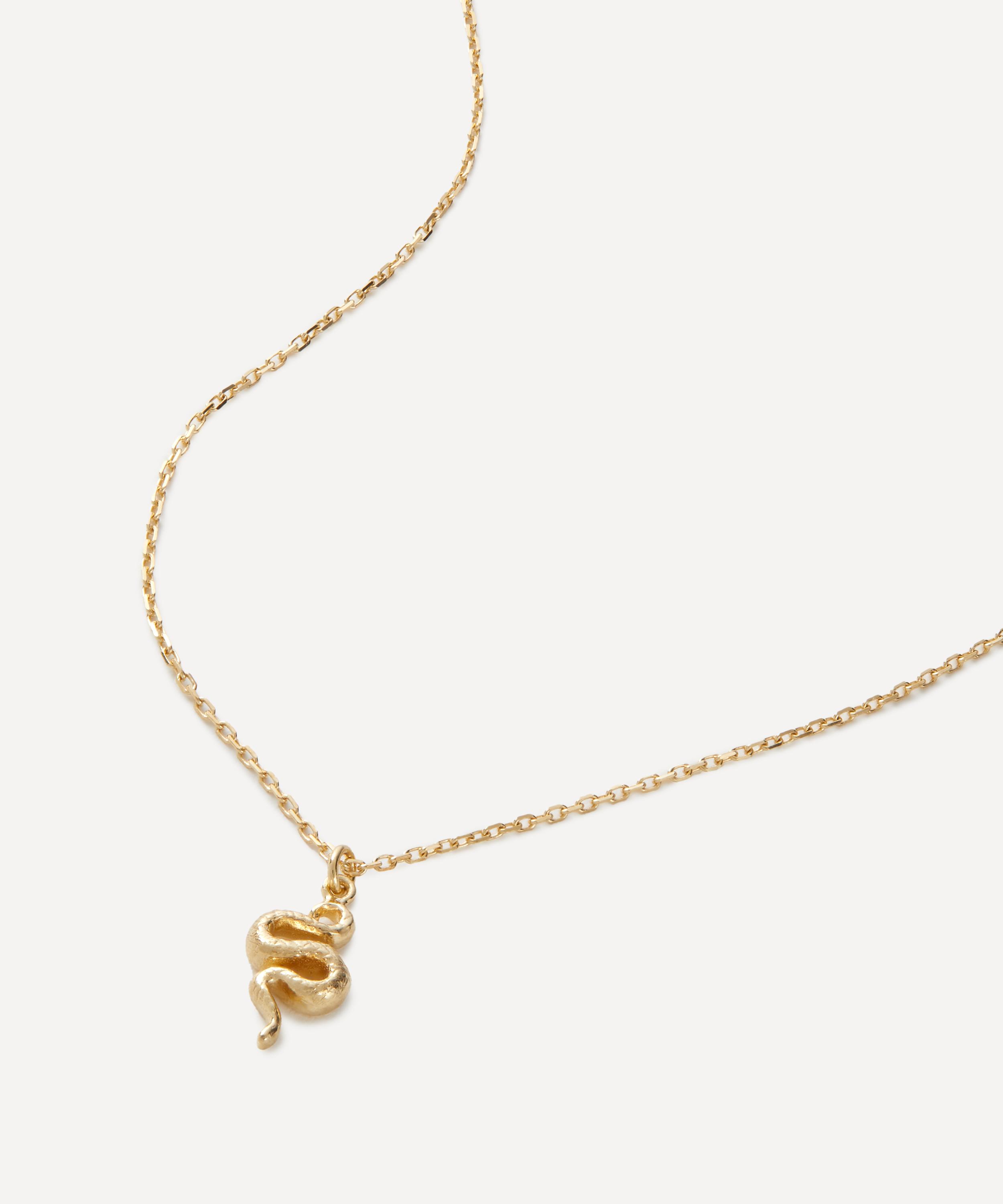 Alex Monroe 18ct Gold Teeny Tiny Snake Pendant Necklace In Gold