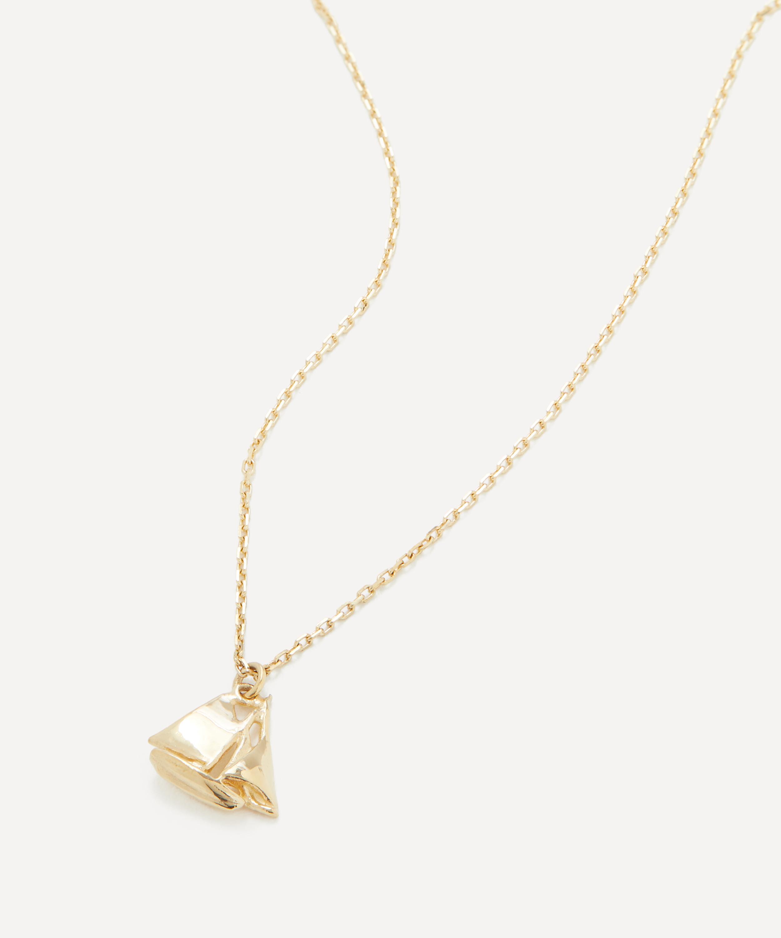 Alex Monroe 18ct Gold Teeny Tiny Boat Pendant Necklace In Gold