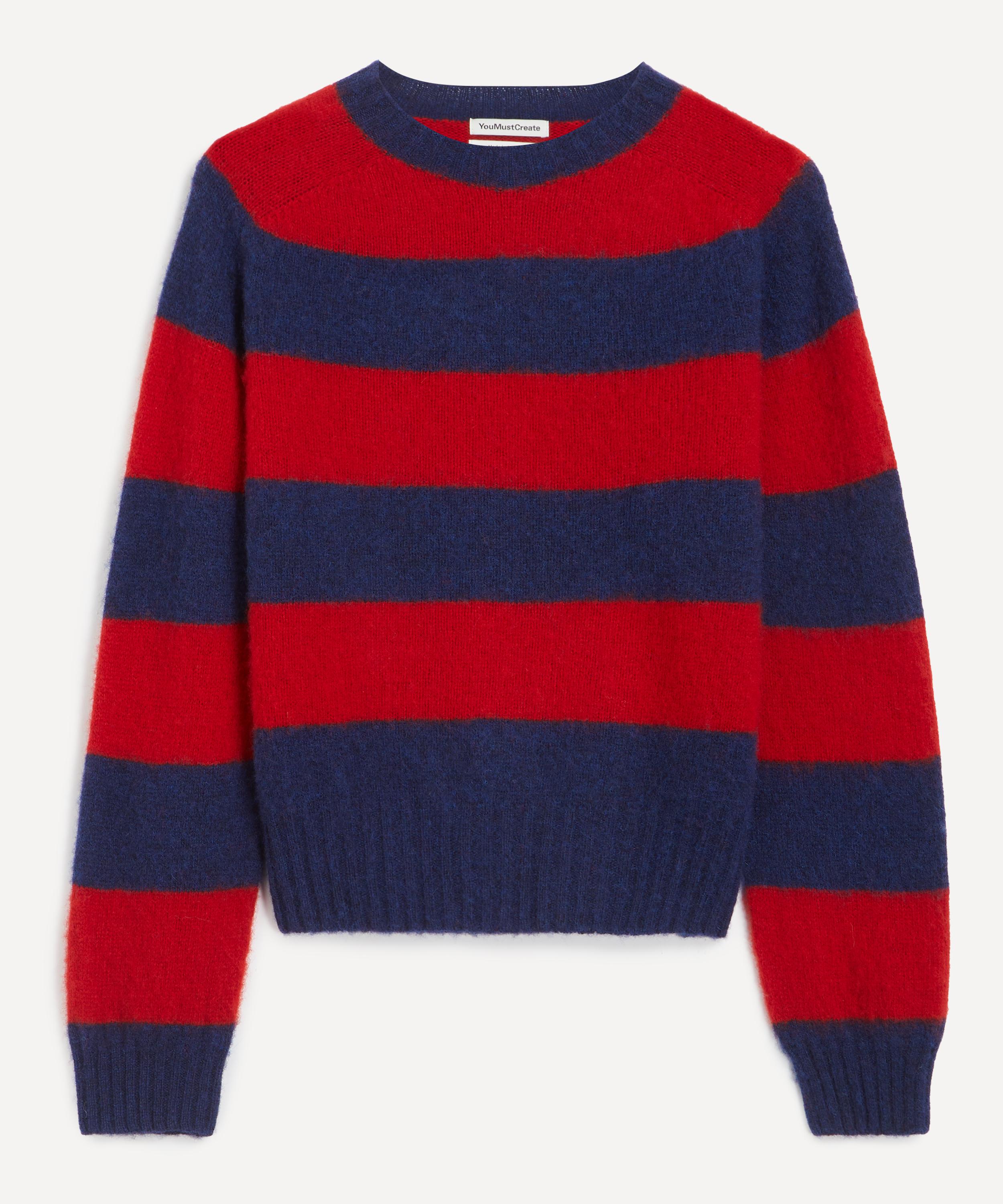 Ymc You Must Create Ymc Women's Red Jets Stripe Jumper In Red