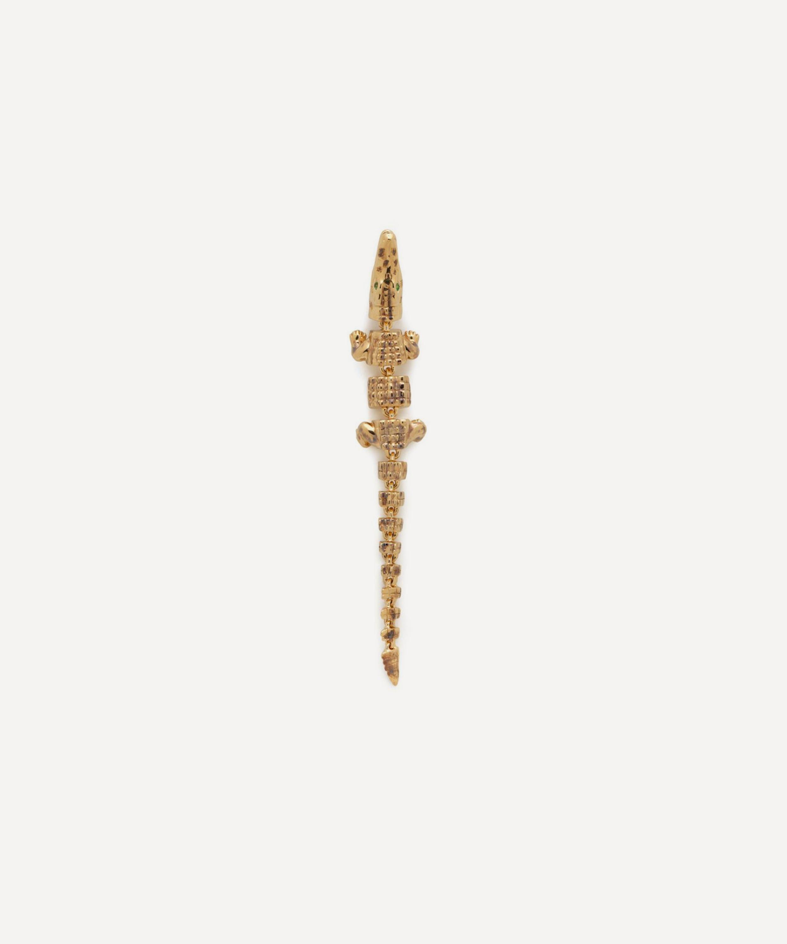 Bibi Van Der Velden 18ct Gold Alligator Vertebrae Bite Drop Earring In Gold