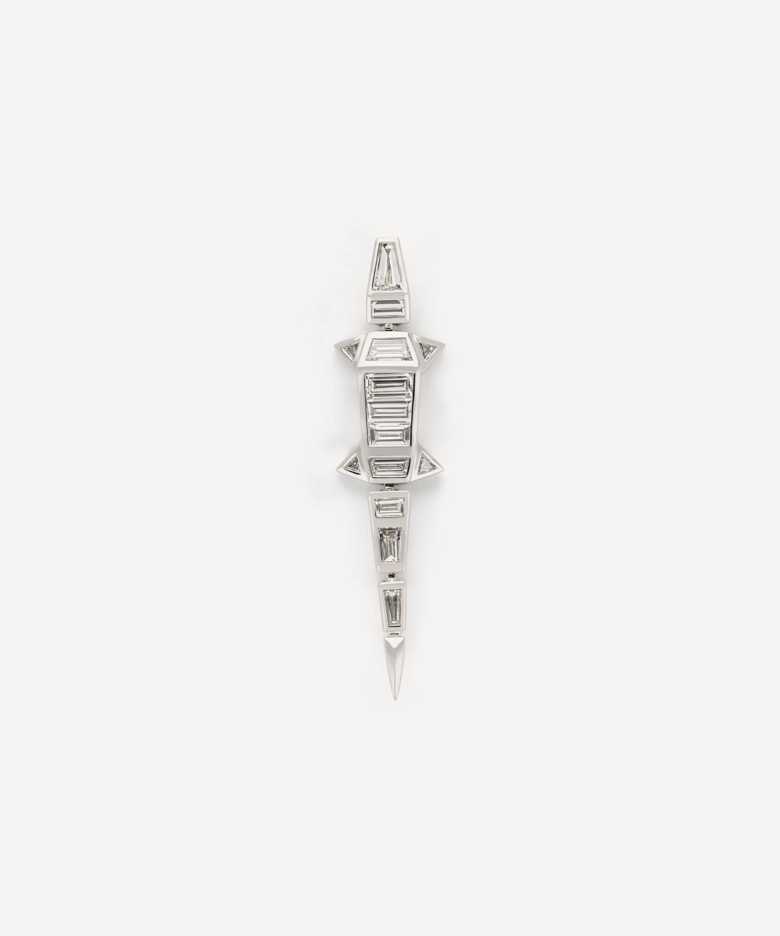 Bibi Van Der Velden 18ct White Gold Diamond Alligator Drop Earring In Gold