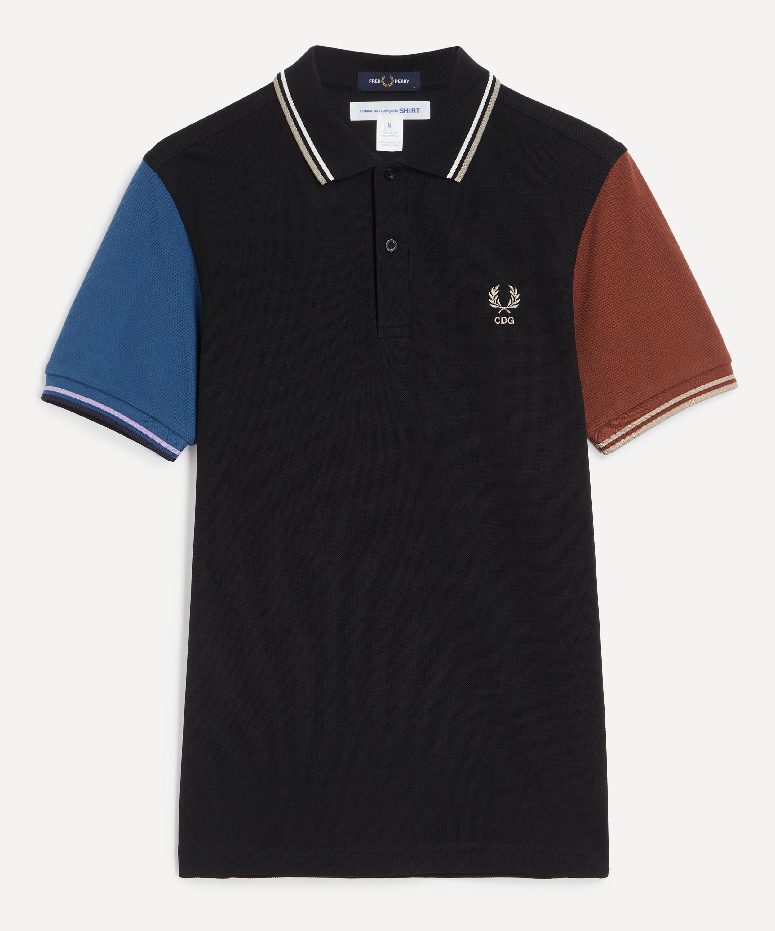 Comme Des Garçons Shirt Comme Des Garcons Shirt Mens X Fred Perry Colour Block Black Polo Shirt In Black