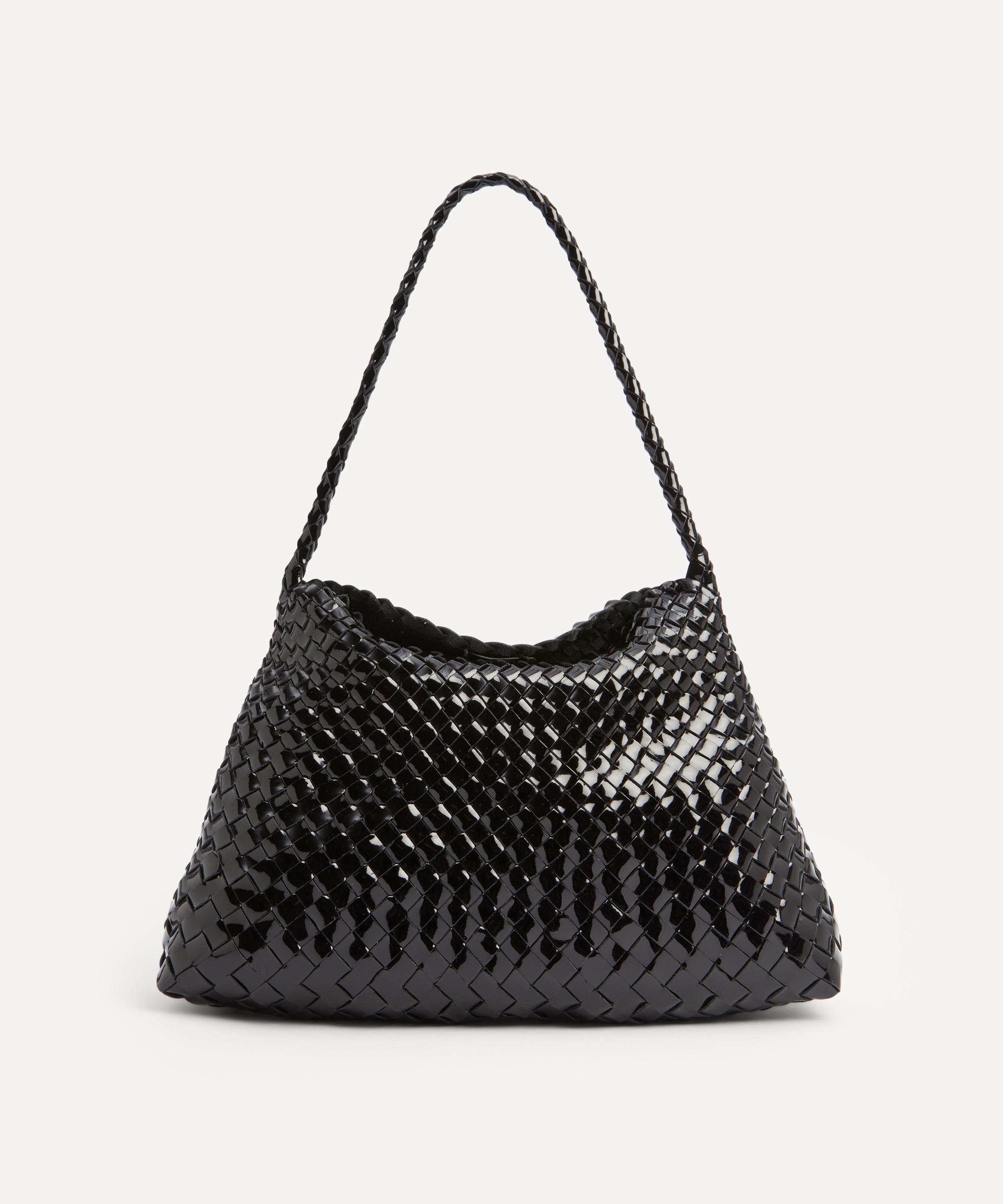 Dragon Diffusion Women's Santa Maria Woven Patent Leather Shoulder Bag In Black