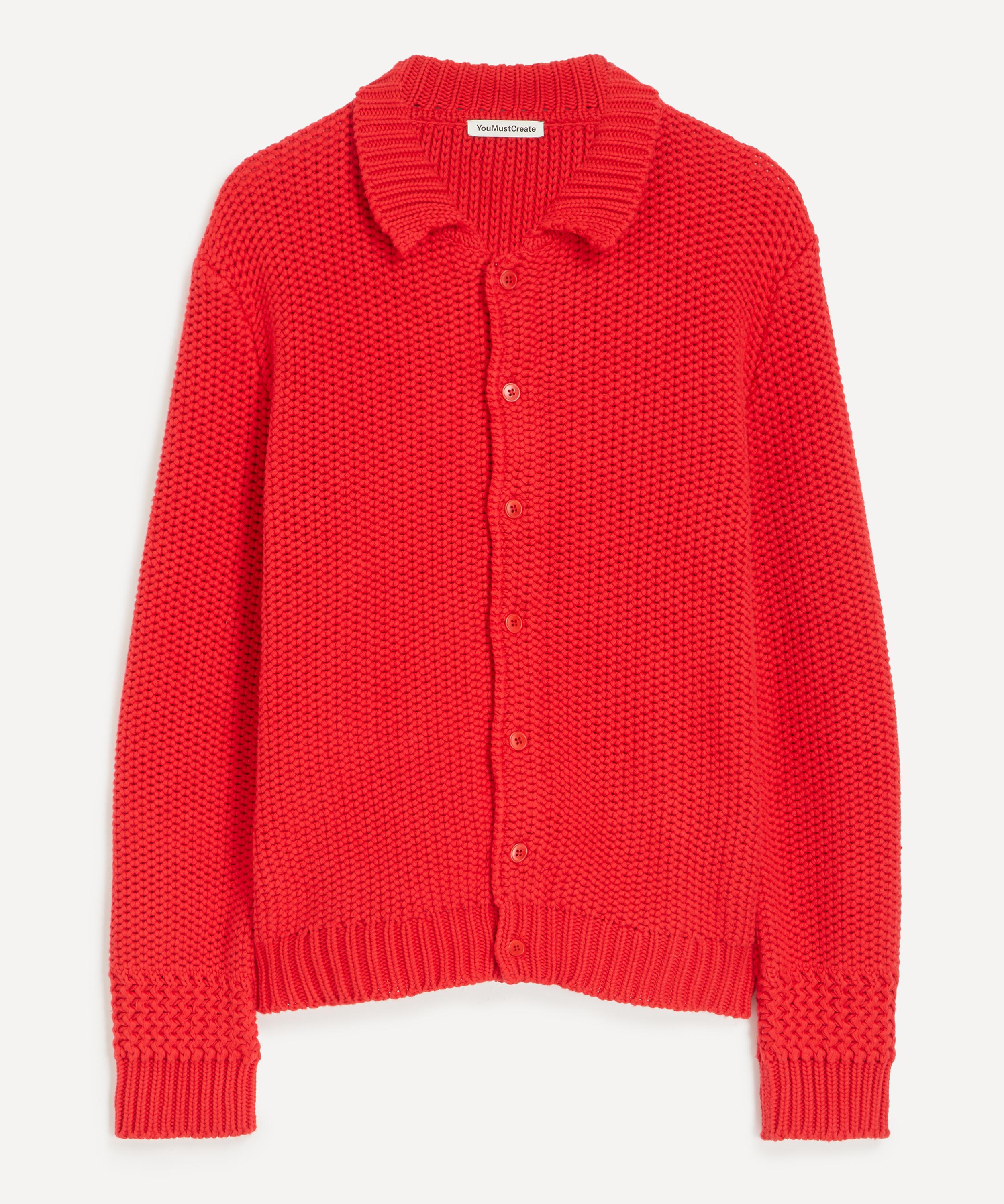 Ymc You Must Create Ymc Mens Red Rat Pack Knit Cardigan In Red