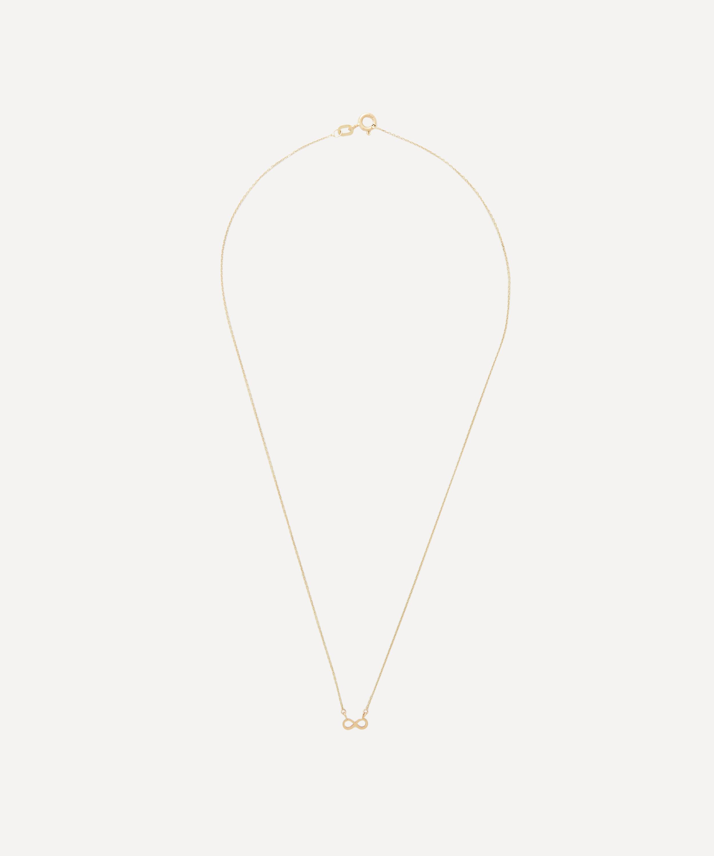 Aurum + Grey 9ct Gold Unity Infinity Charm Chain Necklace In Gold