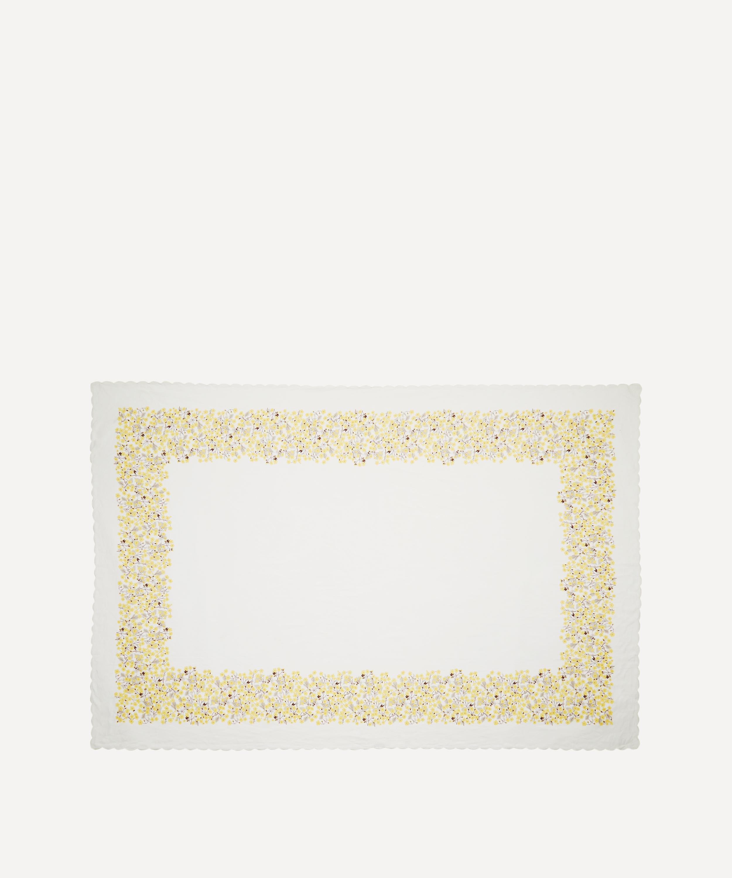 Liberty Mitsy Scalloped Hem 165cm X 250cm Tablecloth In Yellow