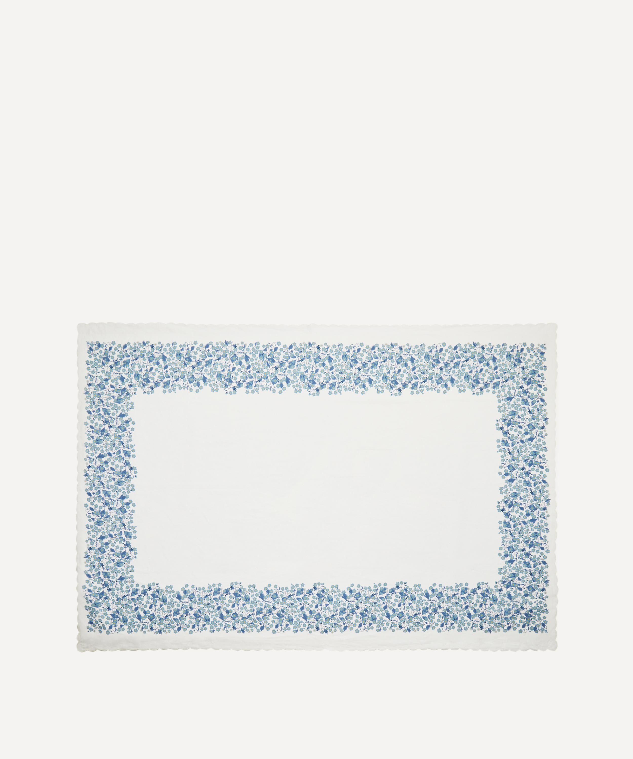 Liberty Mitsy Scalloped Hem 165cm X 250cm Tablecloth In Blue