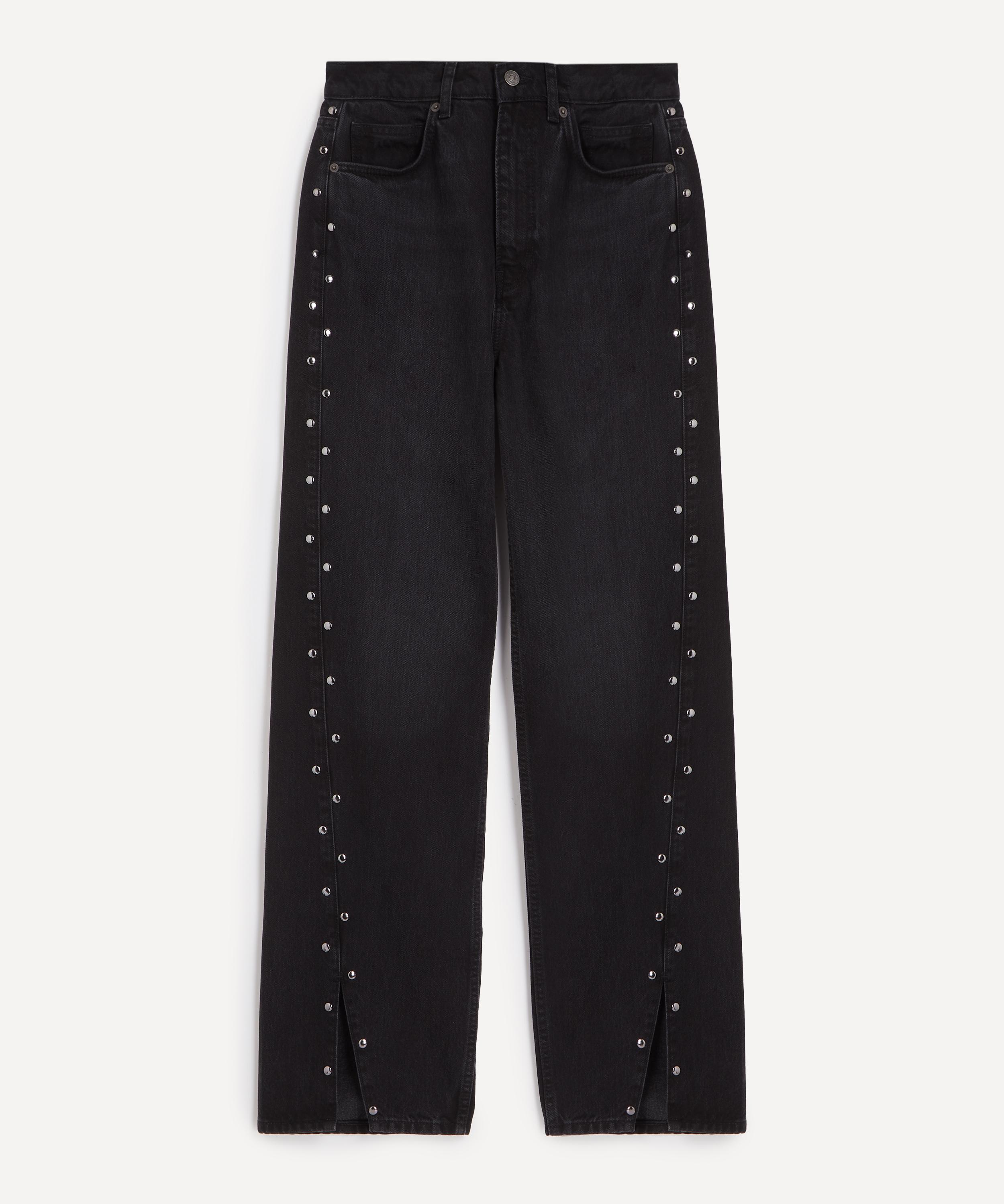 Reformation Women's Cary High-rise Slouchy Wide-leg Studded Jeans