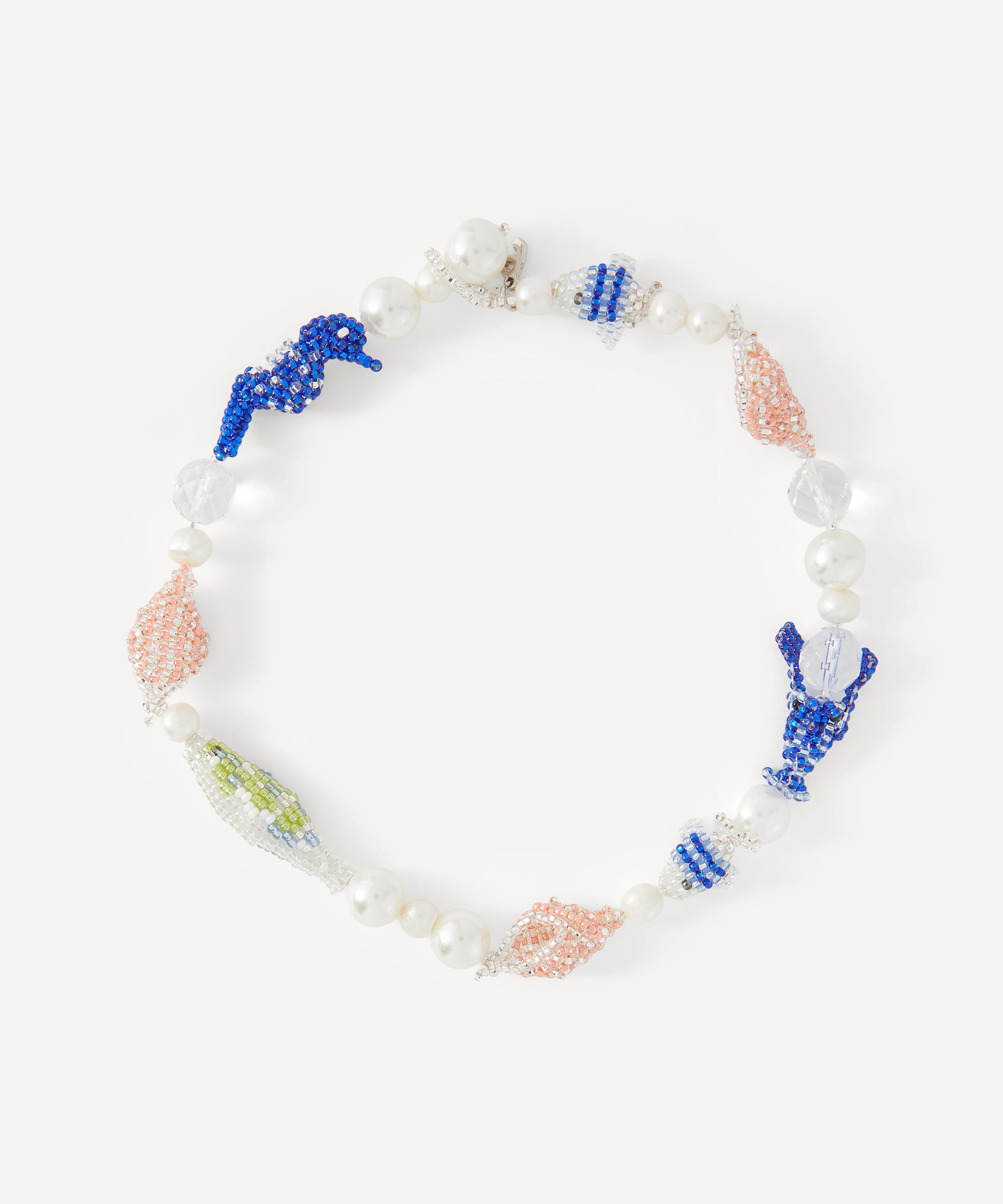 Pura Utz Beaded Sealife Pearl Necklace In Multi