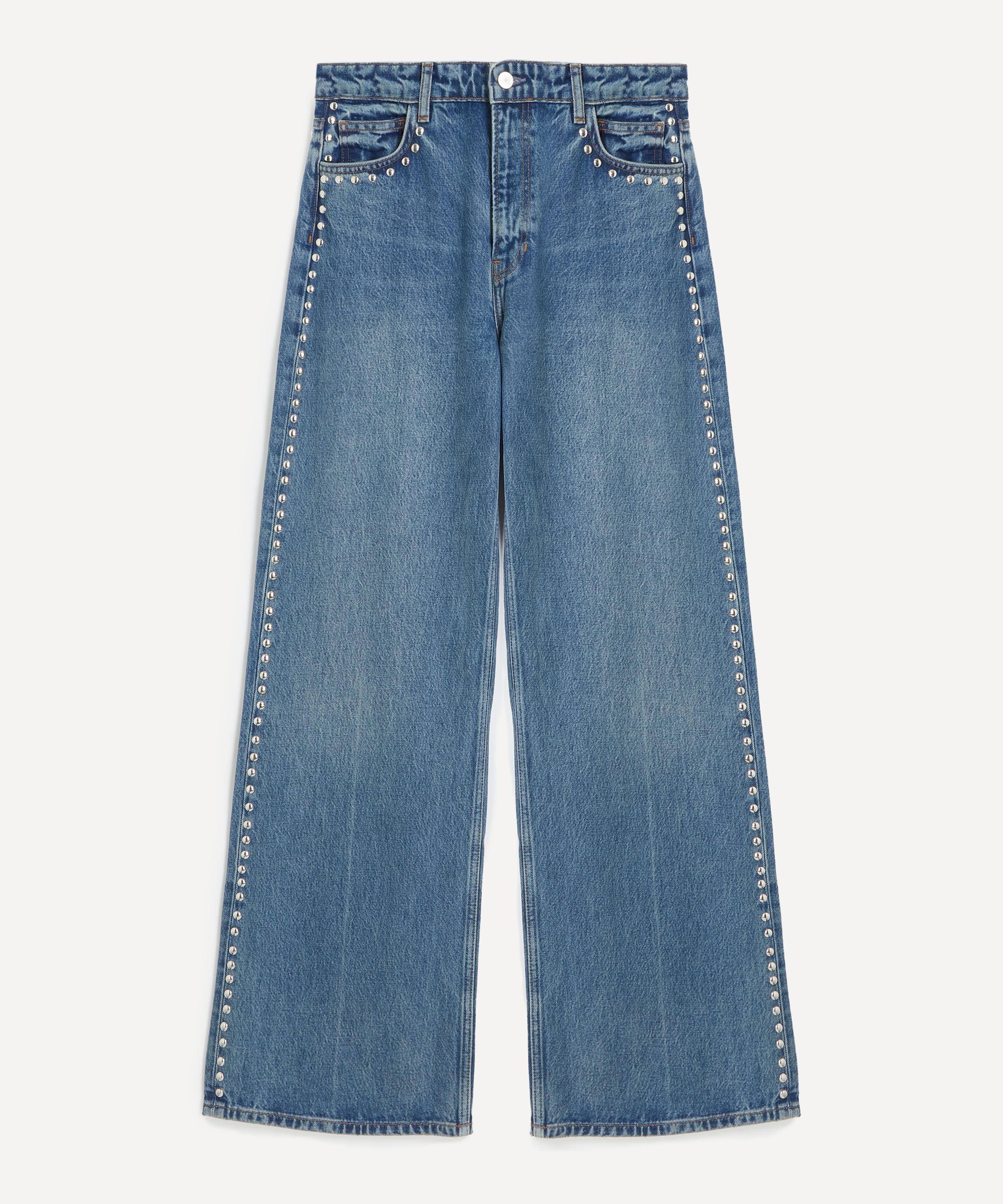 Reformation Women's Cary High Rise Chesapeake Studded Jeans