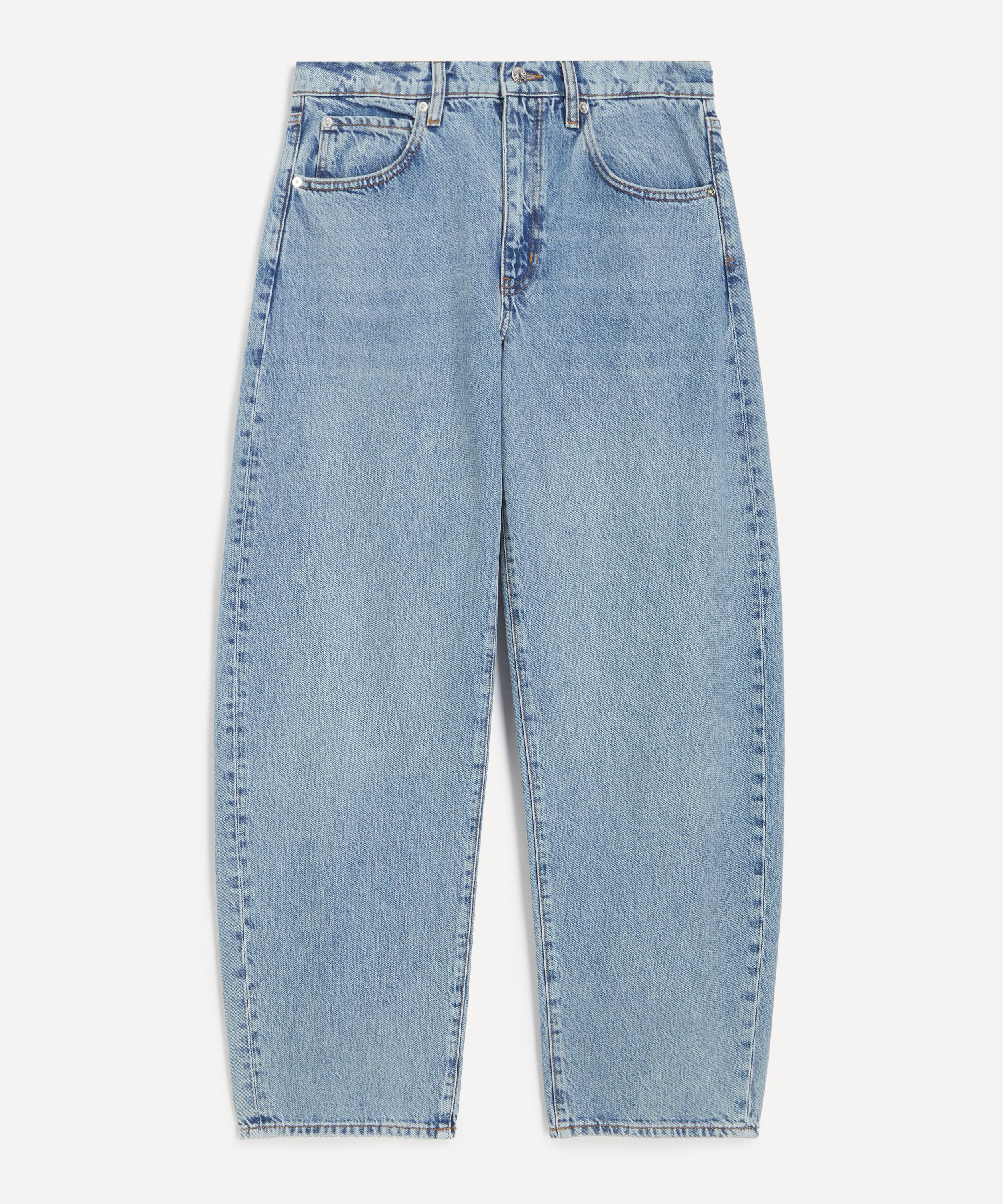 Frame Women's Low-slung Barrel Jeans In Dollhouse In Blue