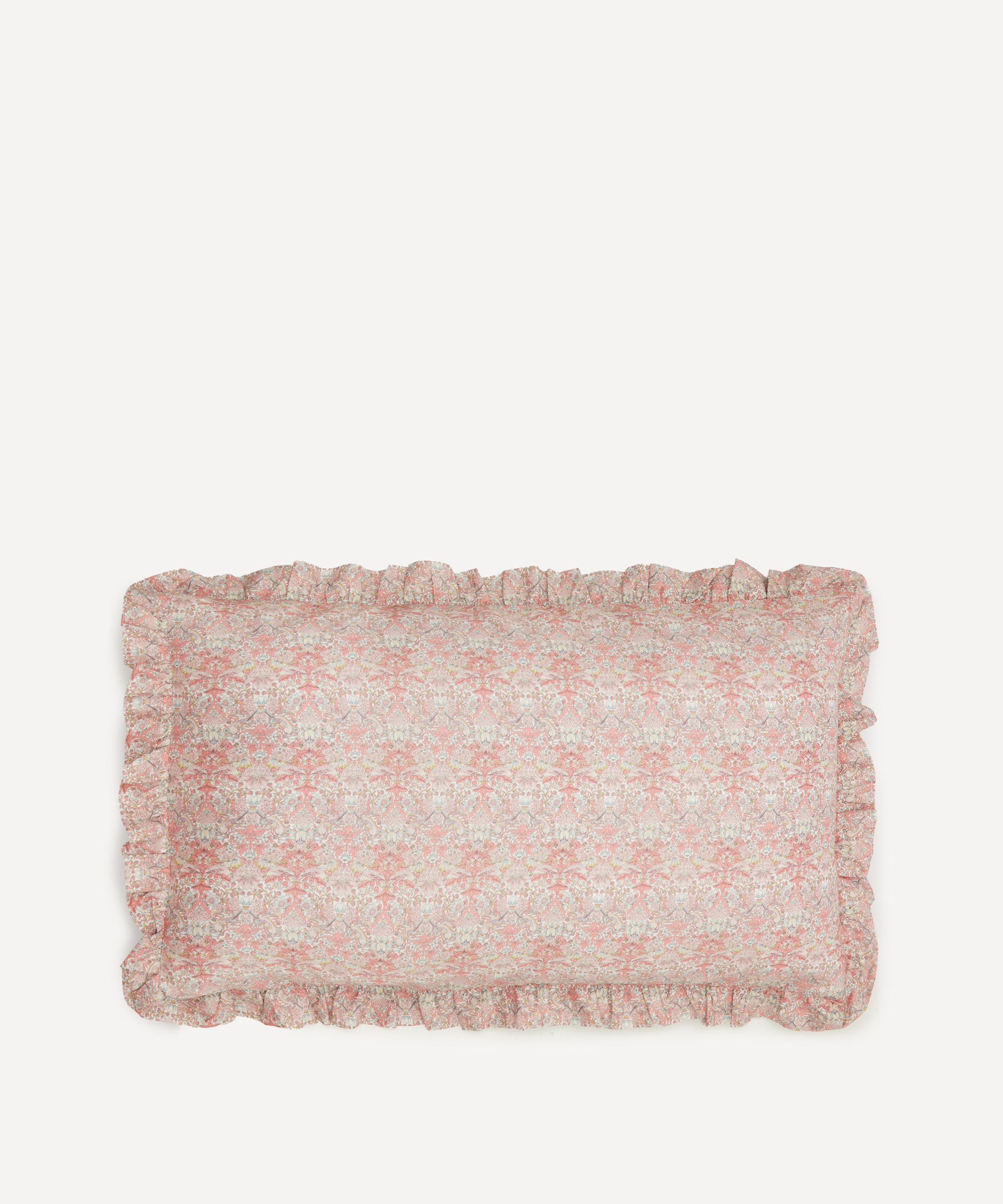 Liberty Strawberry Thief Ruffled Standard Pillowcase In Pink