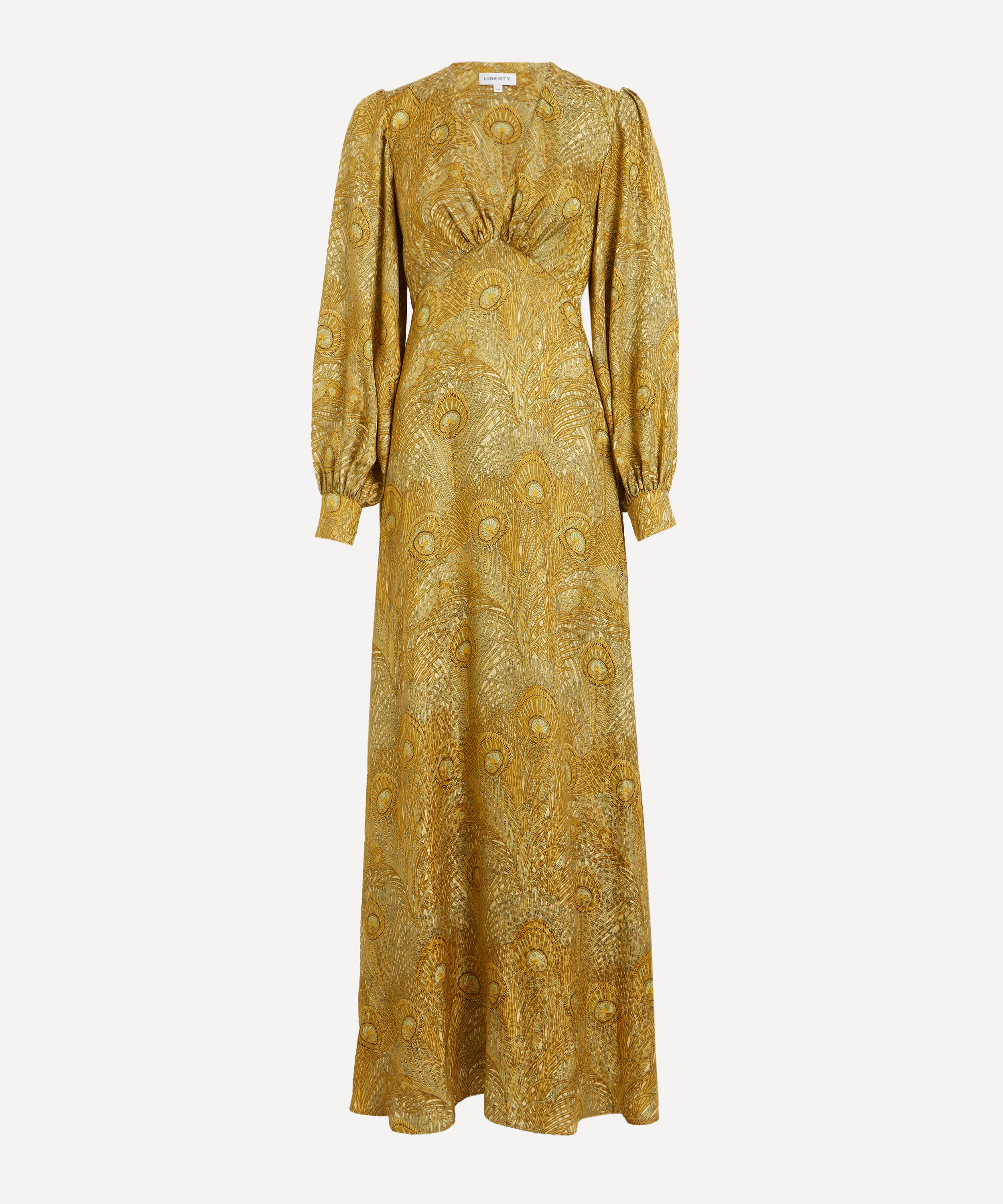 Liberty Women's Hera Jacquard Silk Soiree Dress In Gold