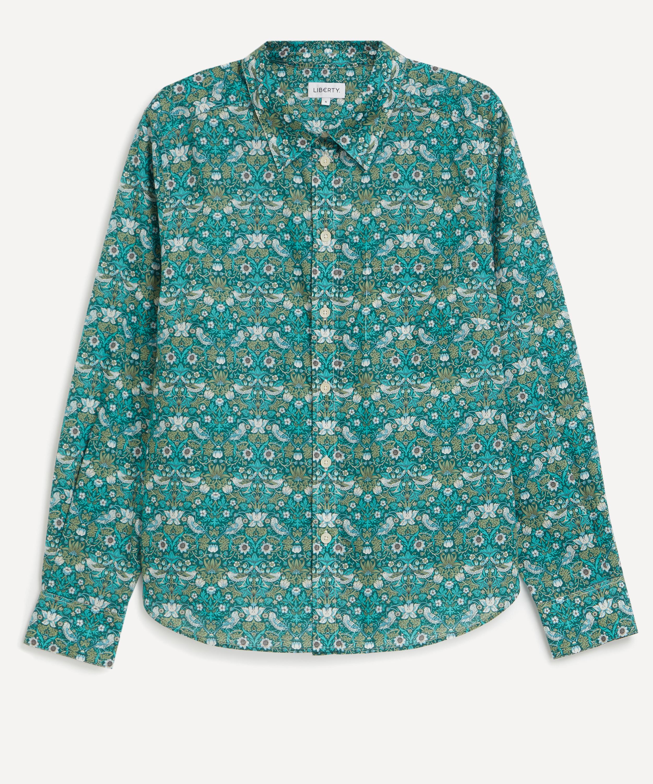 Liberty Women's Strawberry Thief Tana Lawn Cotton Fitted Shirt In Red