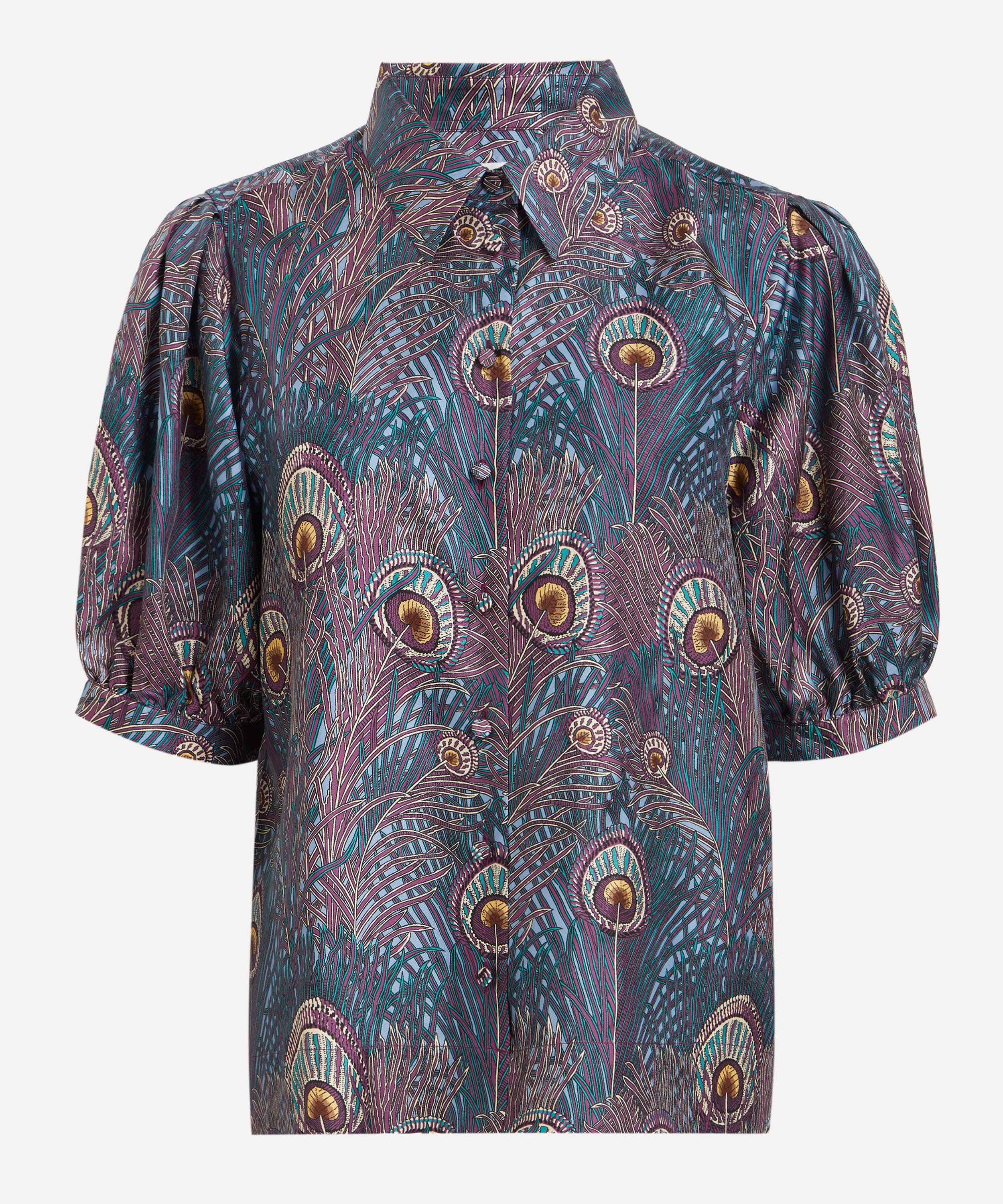Liberty Women's Royal Hera Silk Puff-sleeve Shirt In Multi