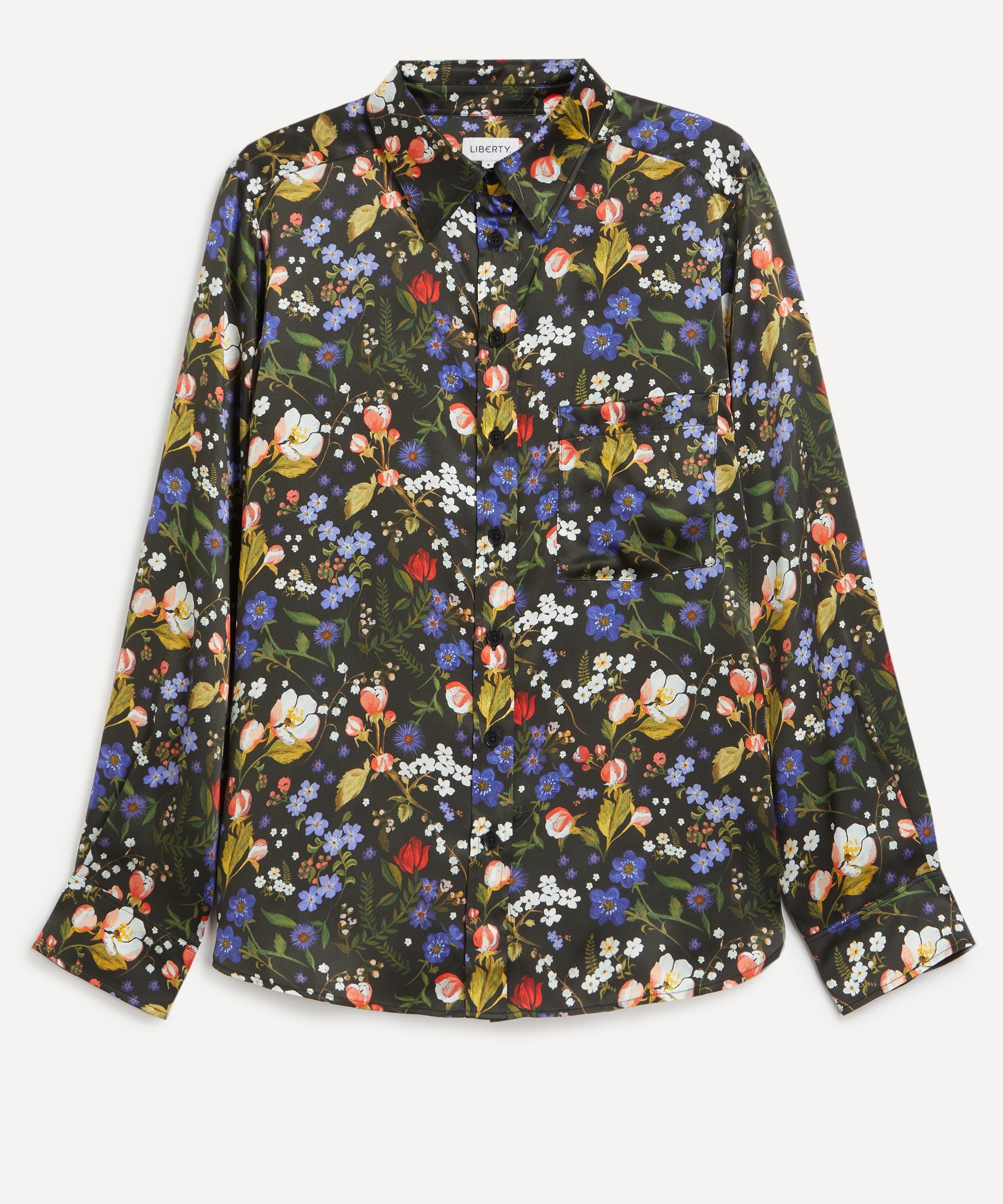 Liberty Women's Heidi Silk Jacquard Relaxed Shirt In Green