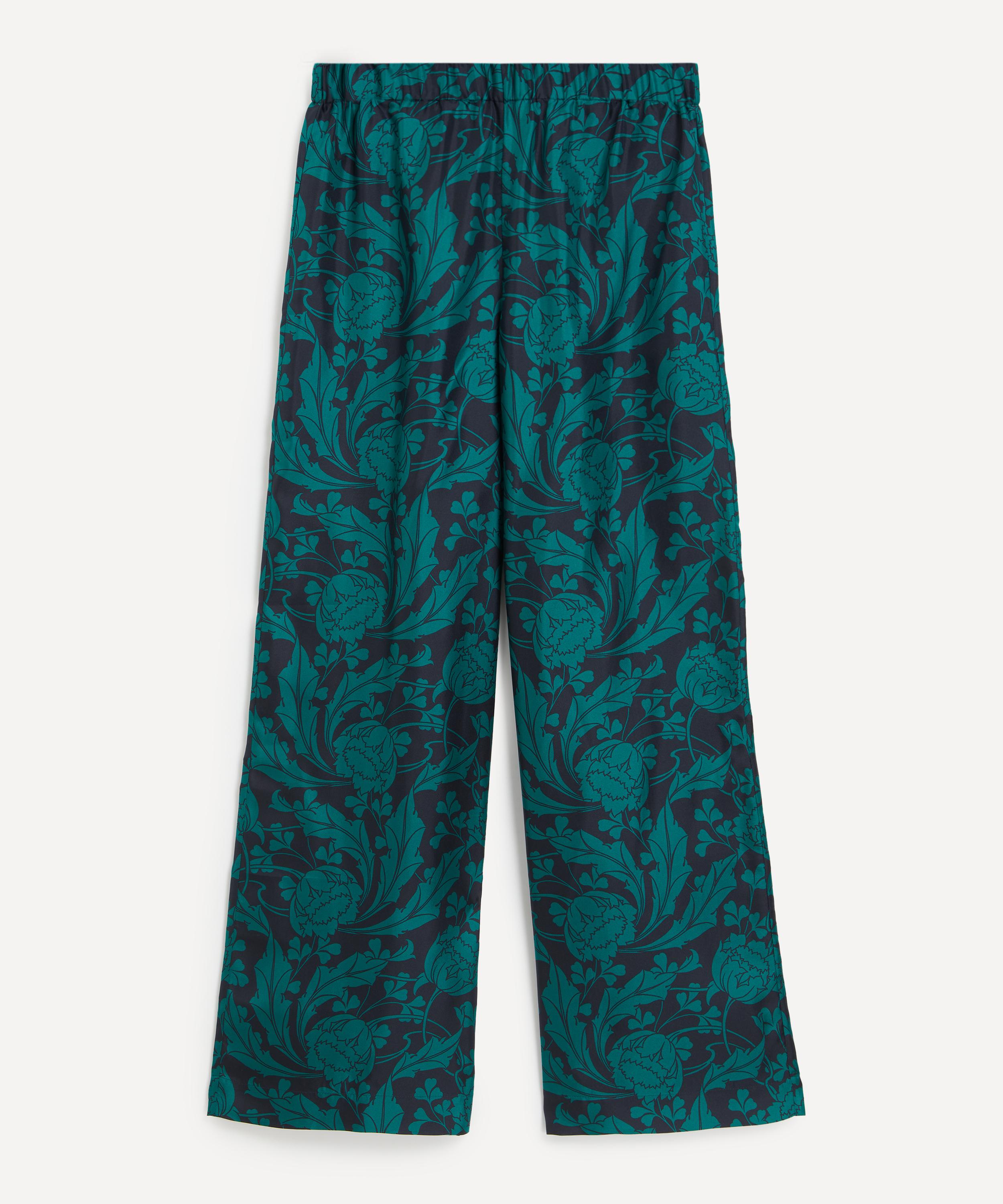 Liberty Women's Ezra Venus Silk Palazzo Trousers In Green