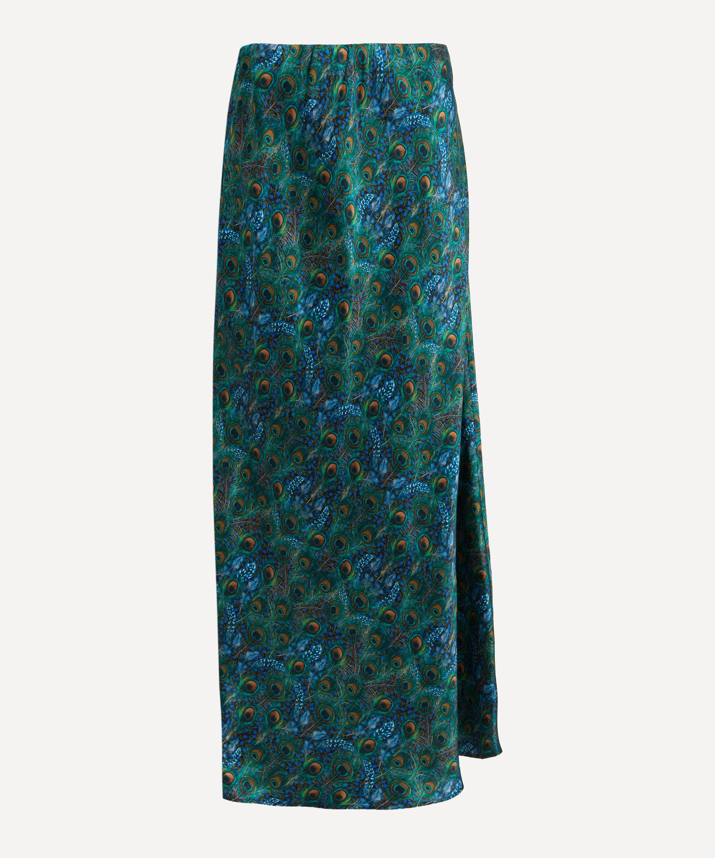 Liberty Women's Peacock Manor Silk Slip Skirt In Green