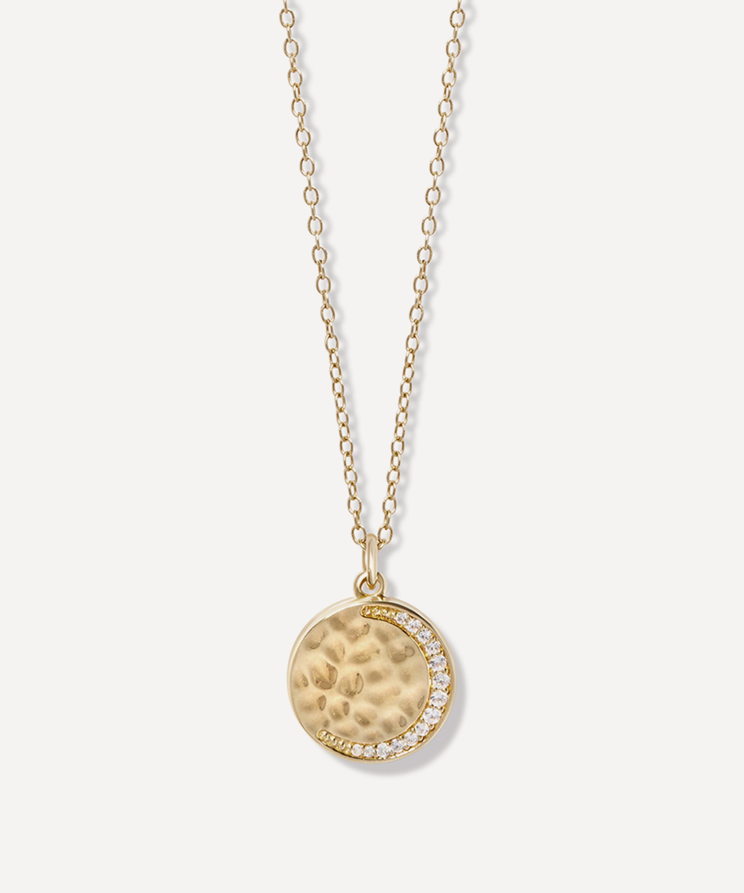 Astley Clarke 18ct Gold-plated Vermeil Silver Luna Crescent Locket Necklace In Gold