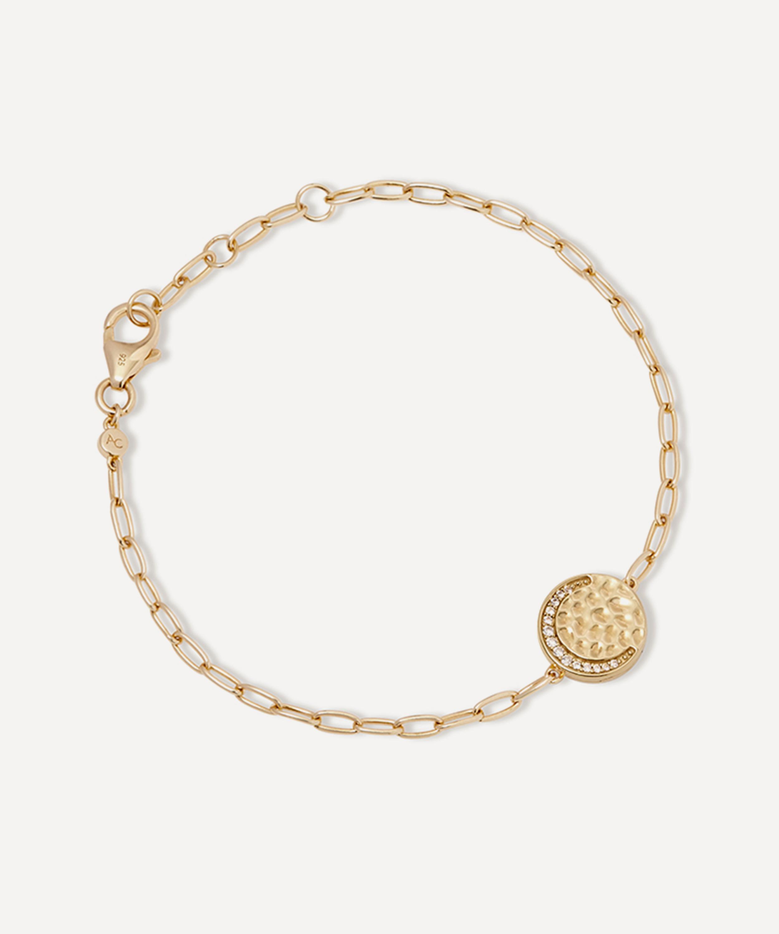Astley Clarke 18ct Gold-plated Vermeil Silver Luna Crescent Locket Bracelet In Gold