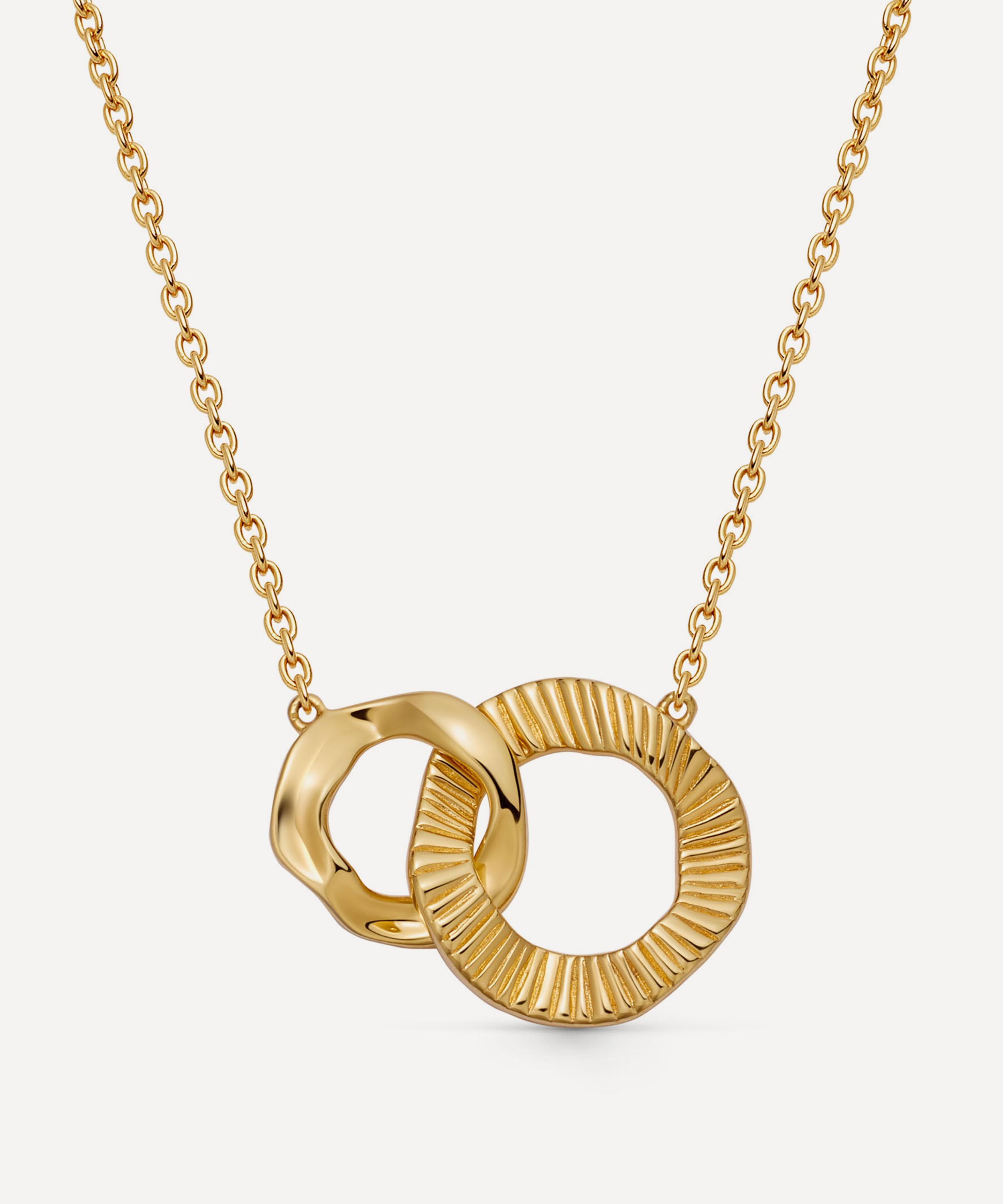 Astley Clarke 18ct Gold-plated Vermeil Silver Raye Link Pendant Necklace In Gold