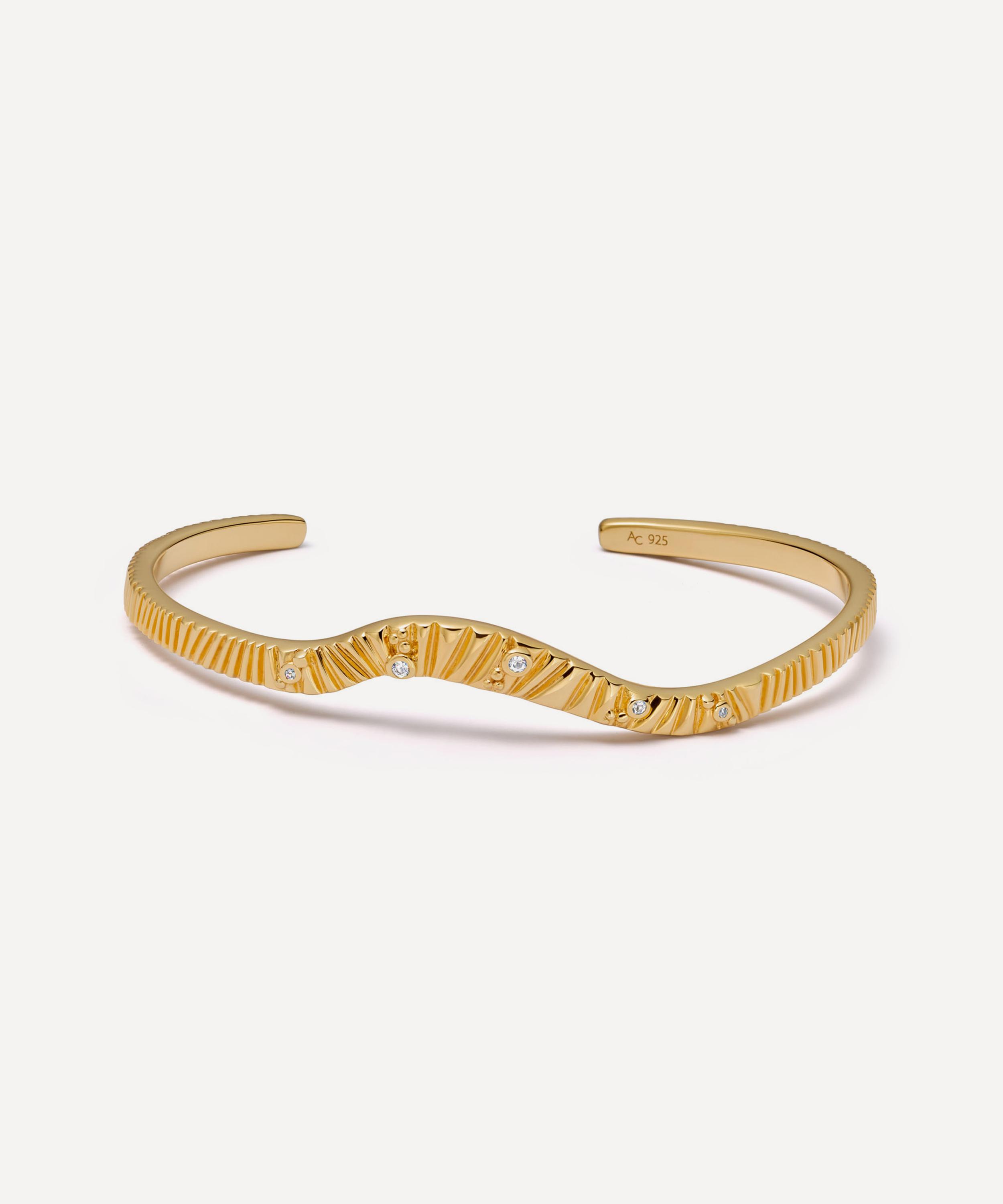 Astley Clarke 18ct Gold-plated Vermeil Silver Raye Cuff Bracelet In Gold
