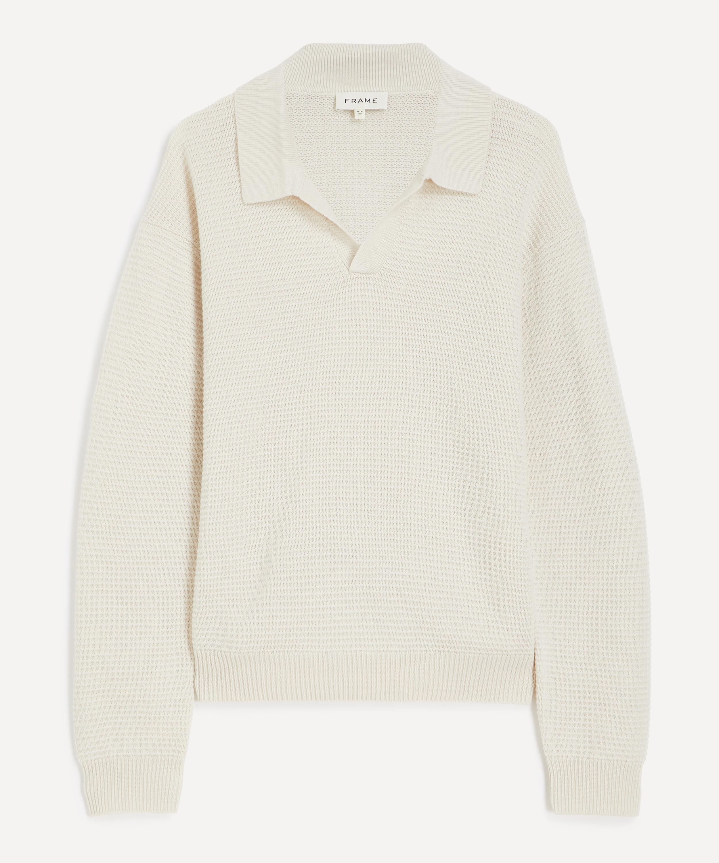 Frame Mens Textured Wool-cashmere Jumper In Neutral