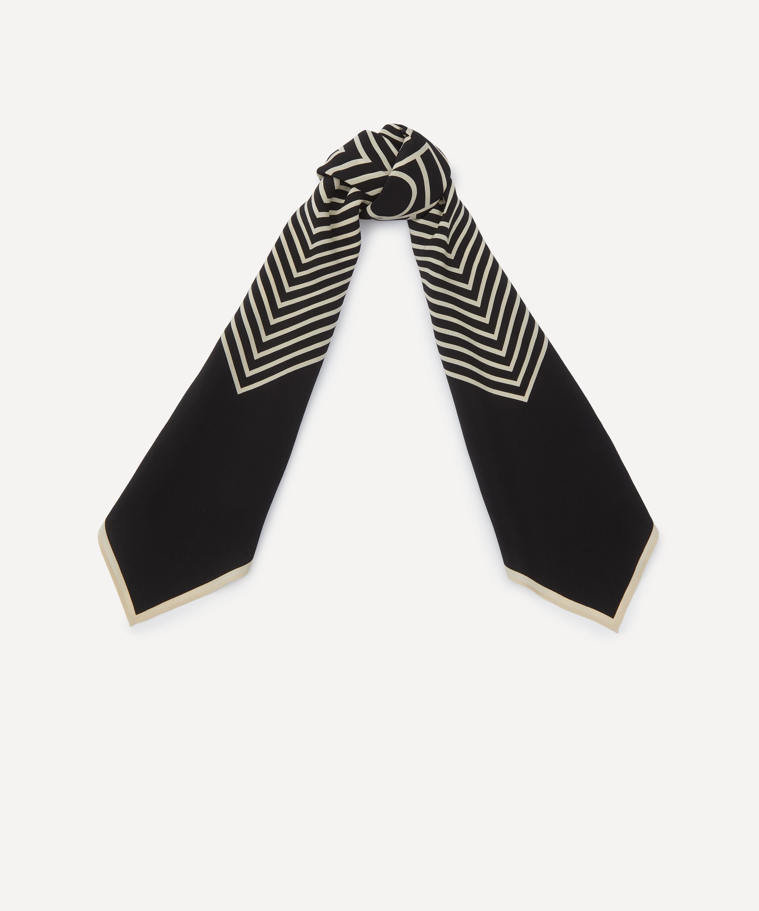 Totême Toteme Women's Centred Monogram Silk Scarf In Black