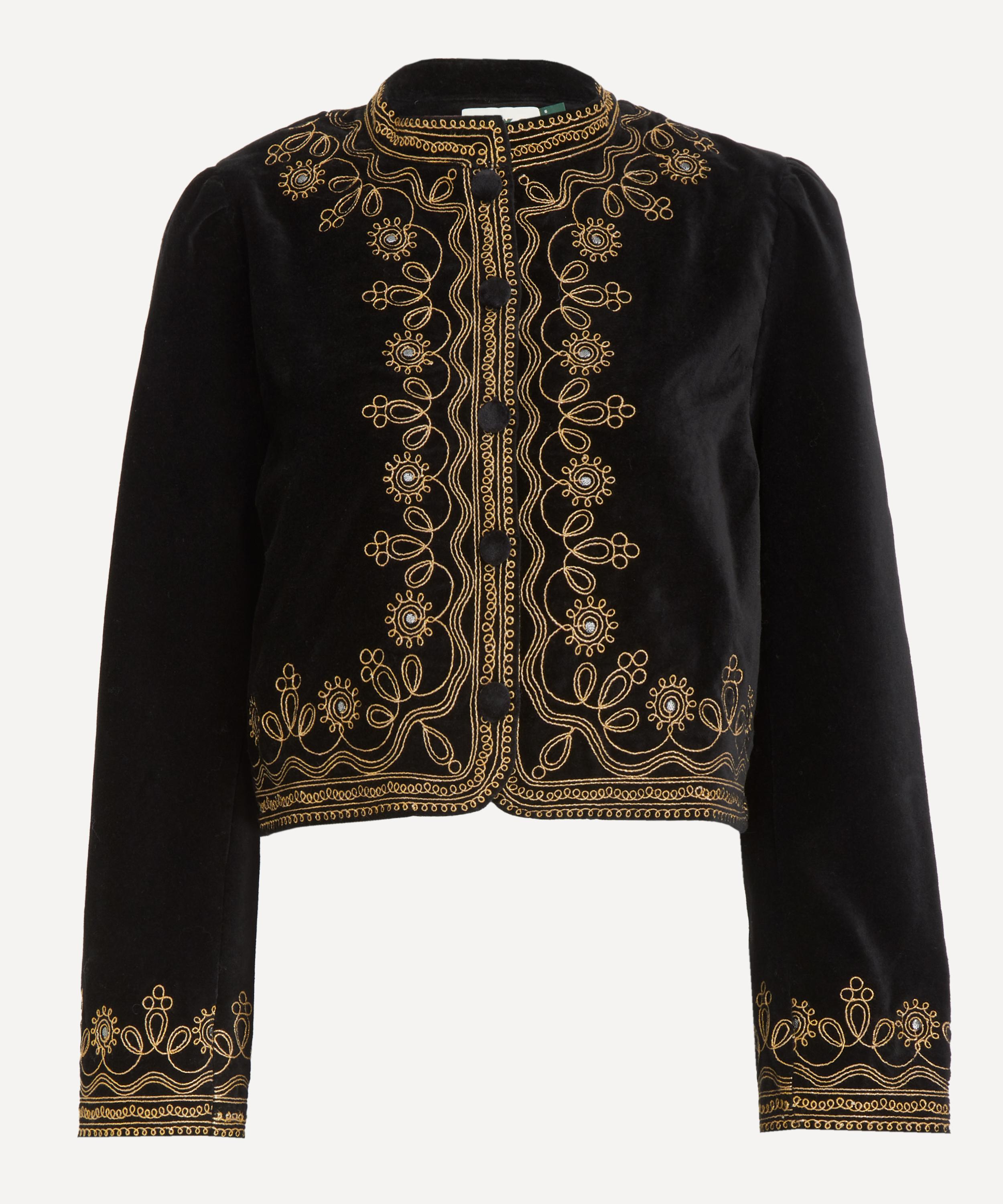 Rixo London Rixo Denver Embroidered Velvet Jacket In Multi