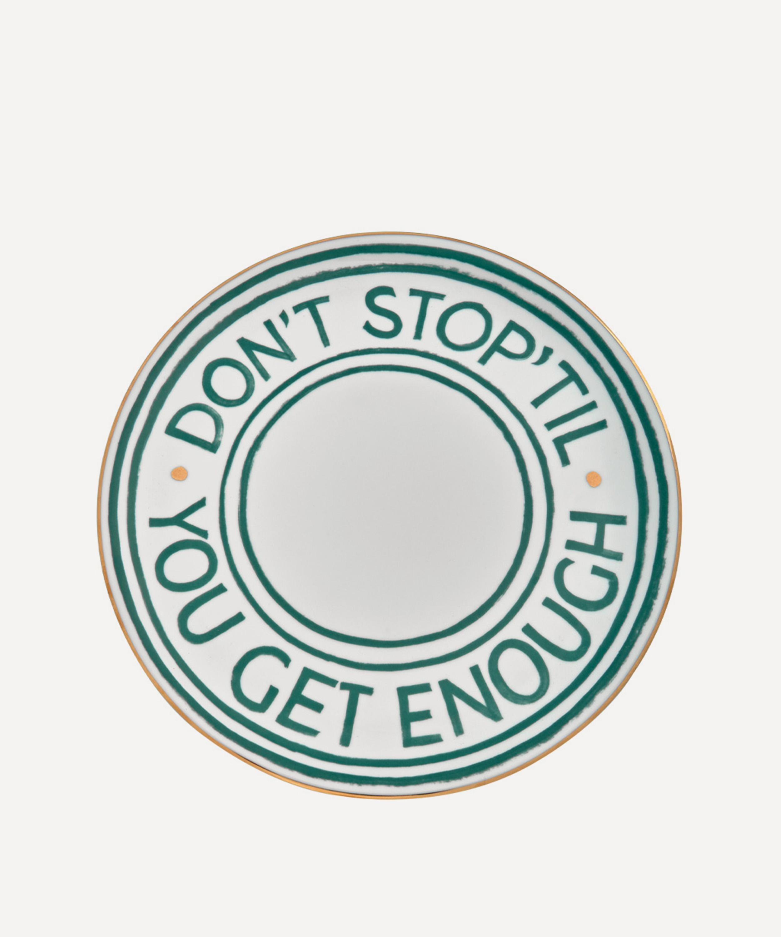 Bitossi Don't Stop Til You Get Enough Pizza Plate In Green