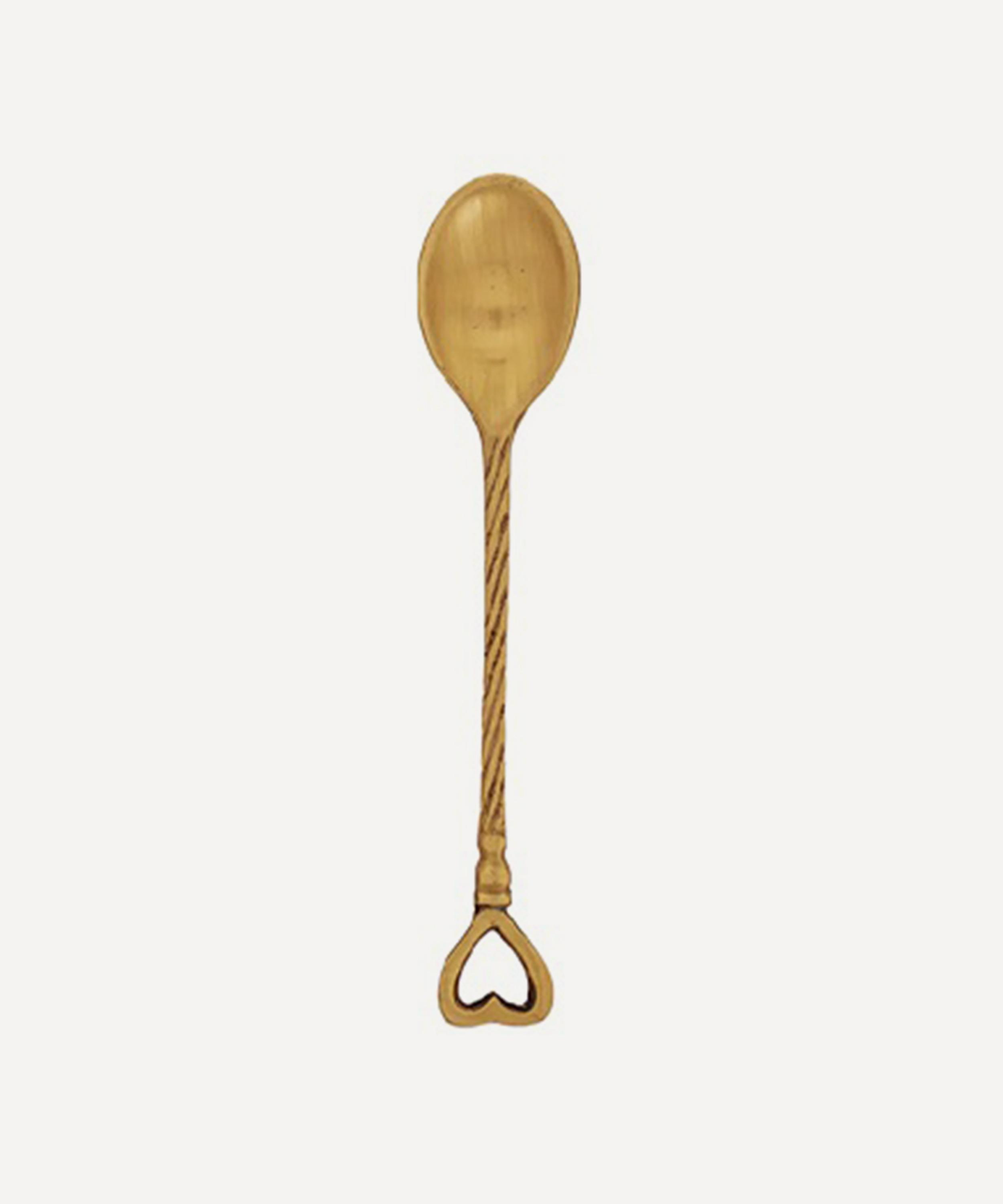 Bitossi Heart Coffee Spoons Set Of Four In Gold
