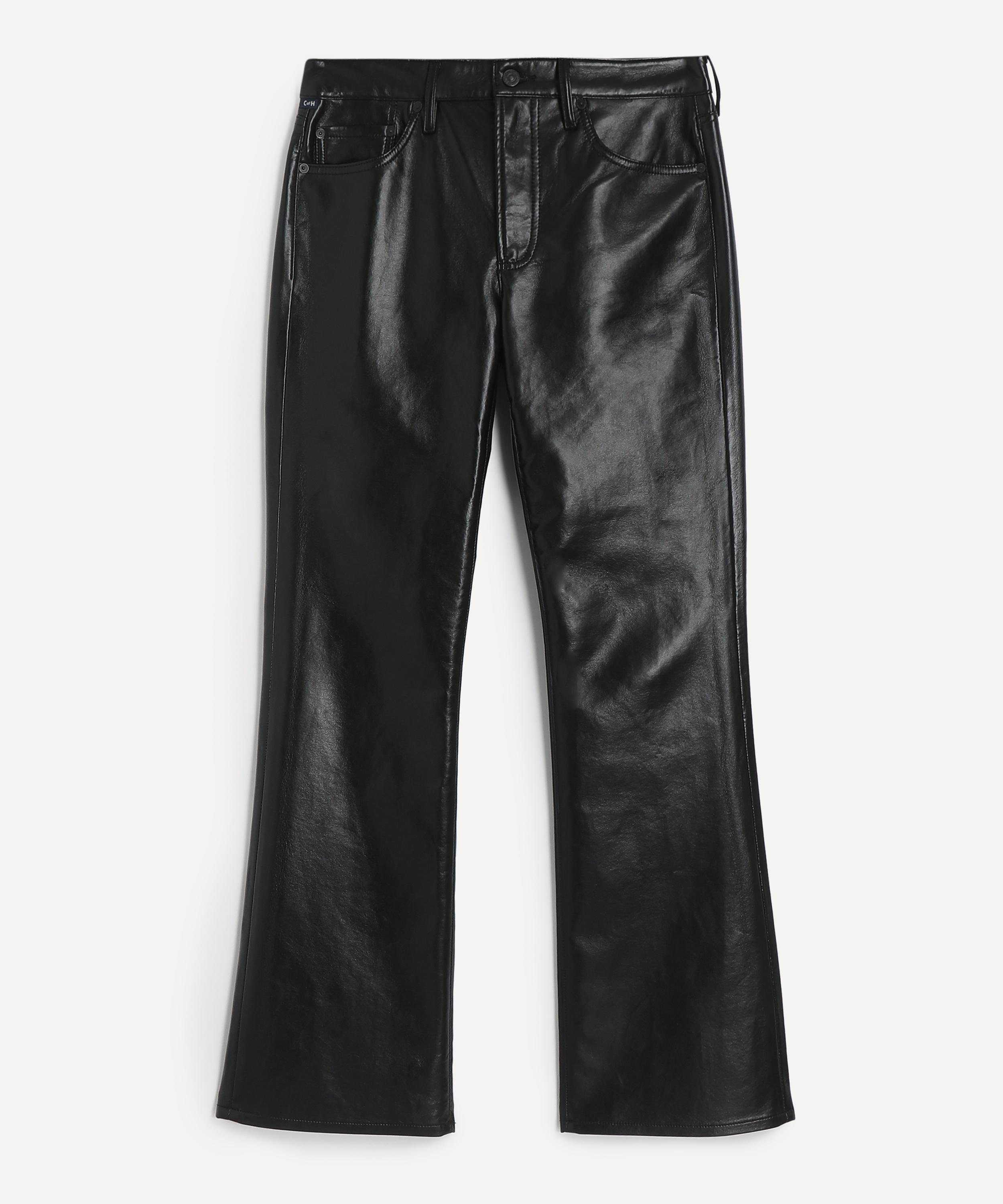 Citizen Of Humanity Citizens Of Humanity Mens Genova Leather Low-rise Boot Trousers In Black
