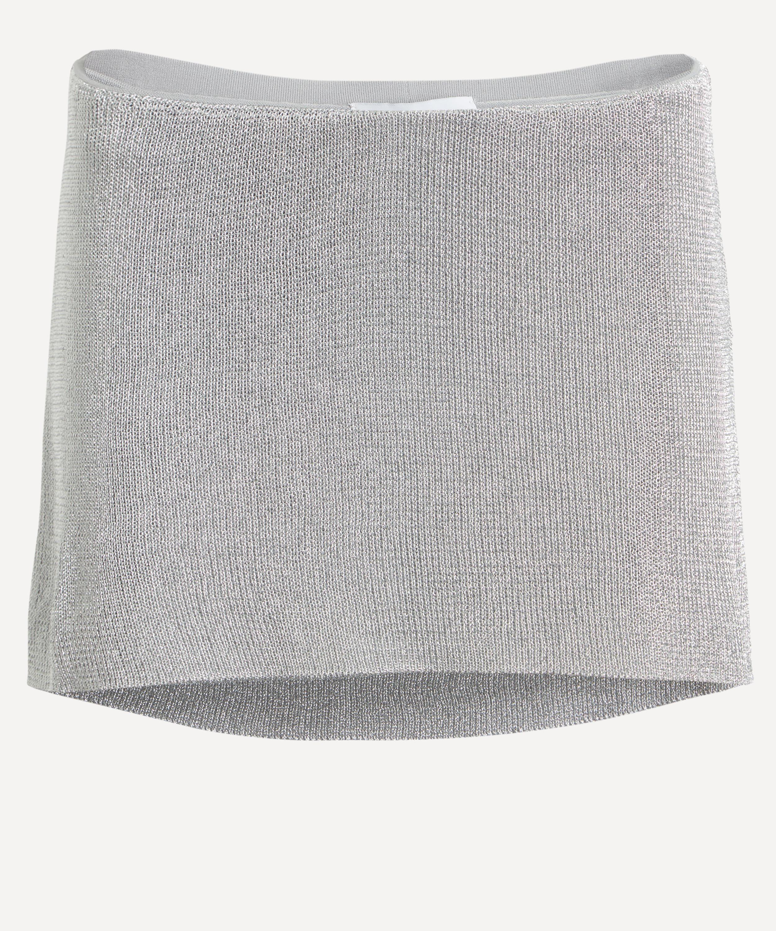 Peachy Den Women's Amelia Metallic Knitted Skort In Gray