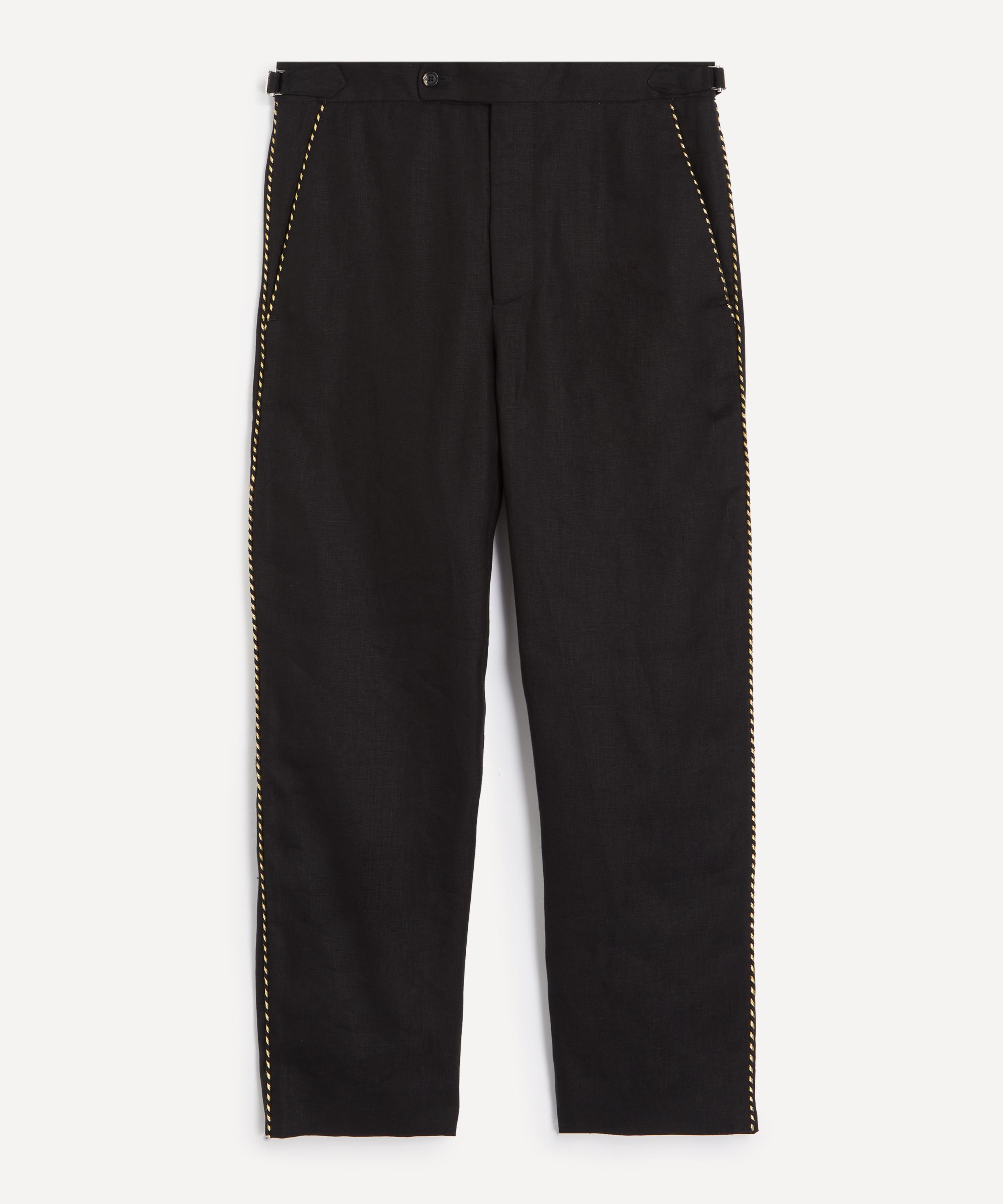 Bode Mens Bullion Piping Trousers In Black