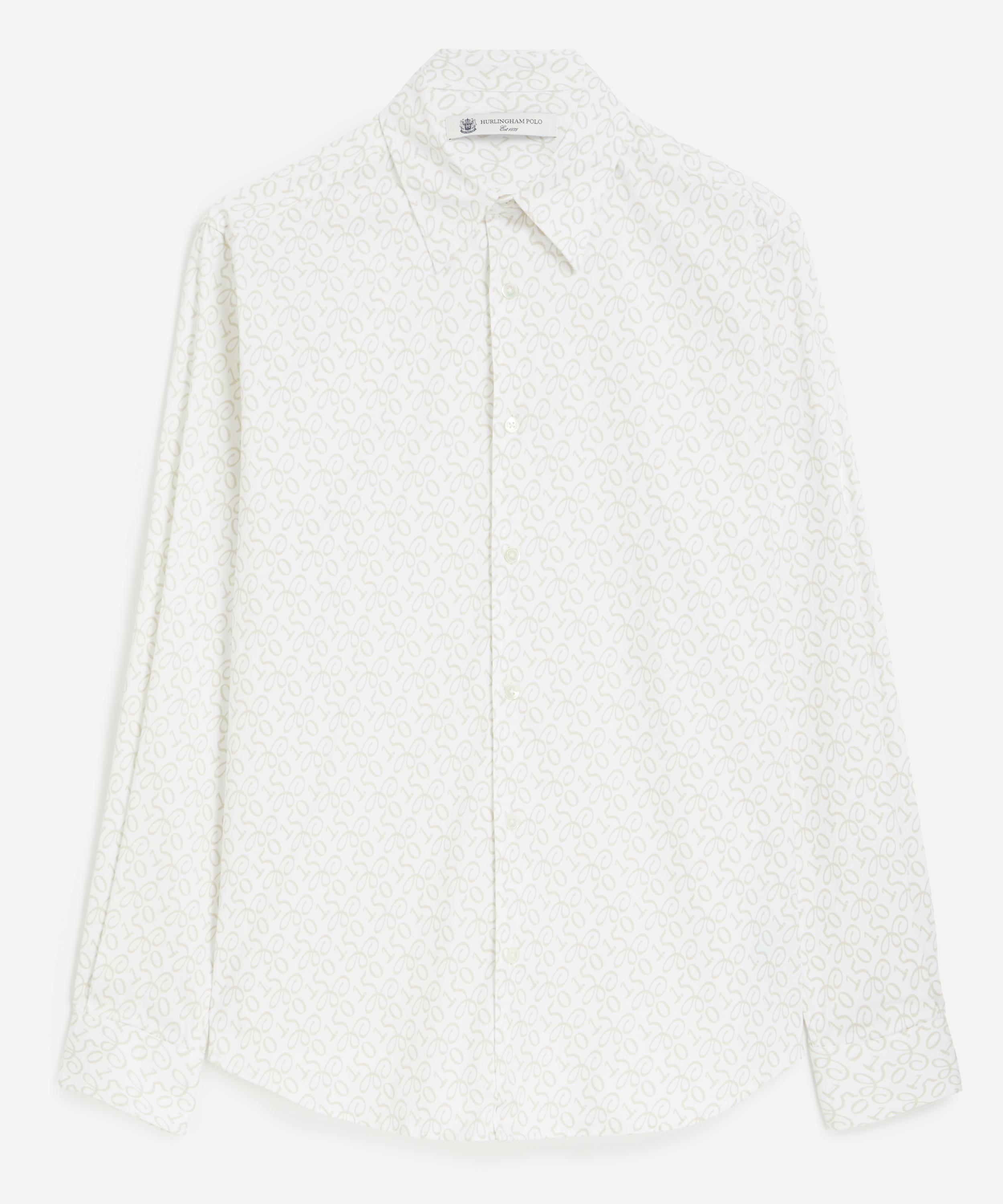 Hurlingham Polo Mens Guards Stretch Printed Shirt In White