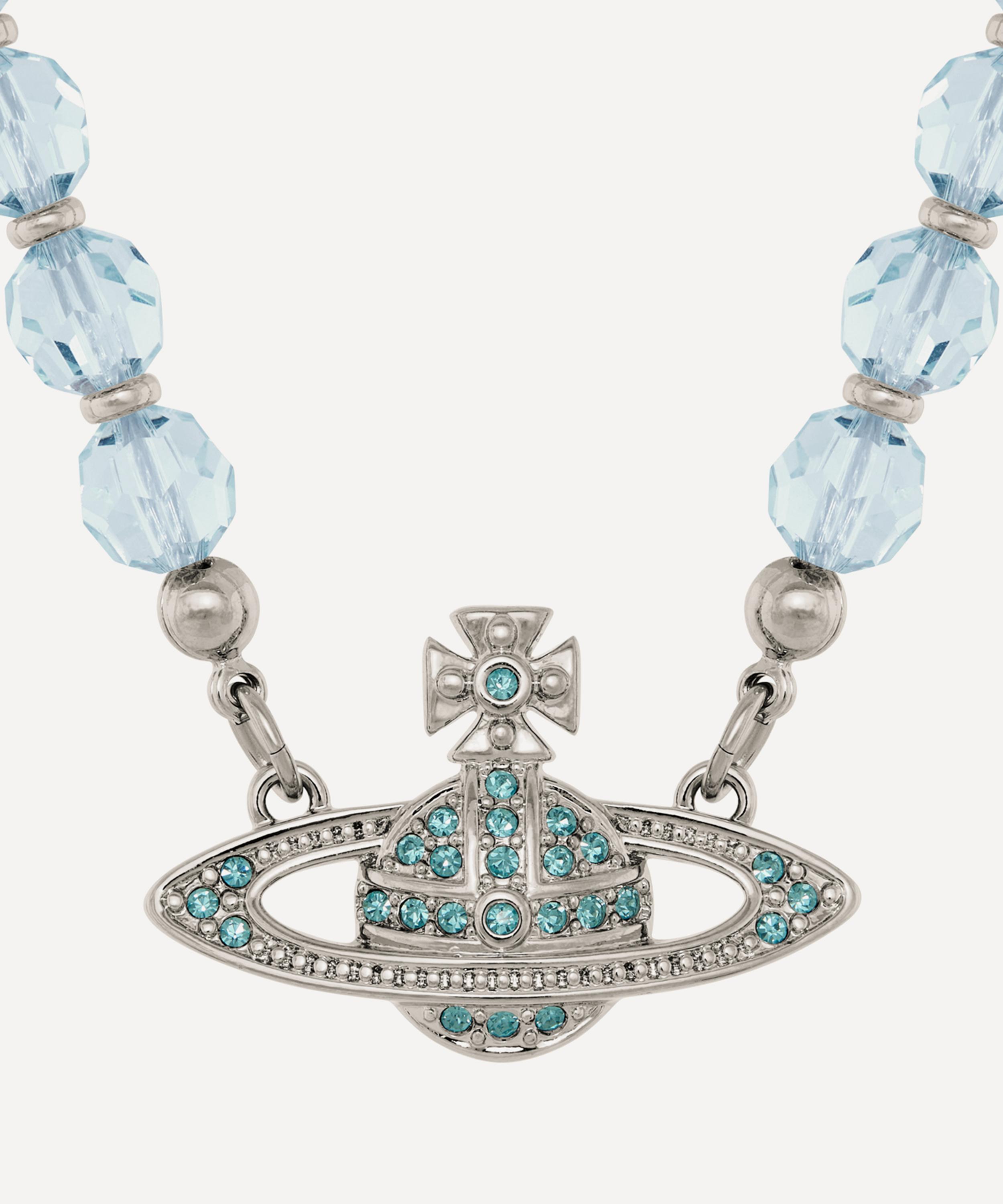 Vivienne Westwood Platinum Messaline Choker Necklace In Silver