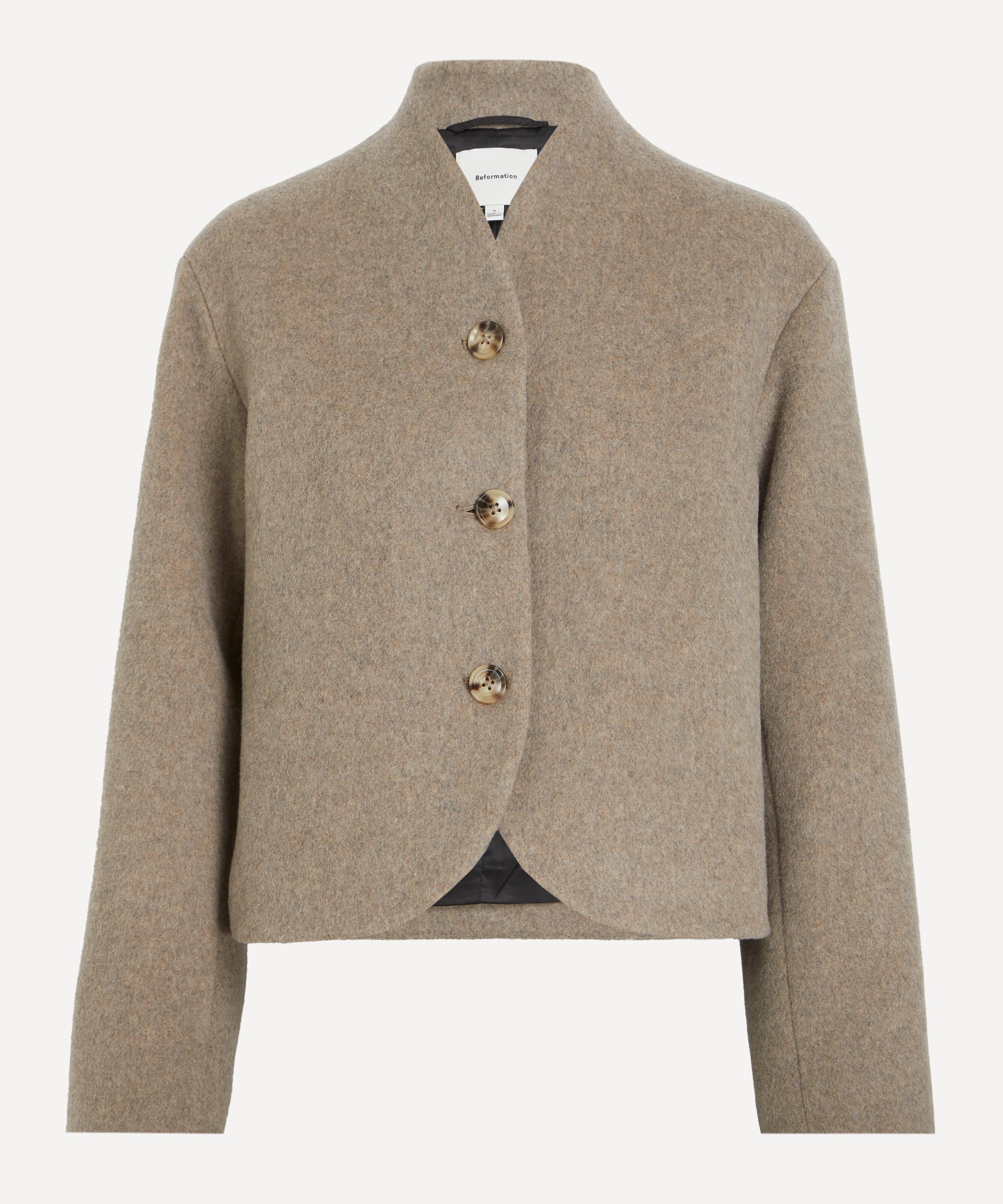 Reformation Owen Wool-blend Jacket In Brown