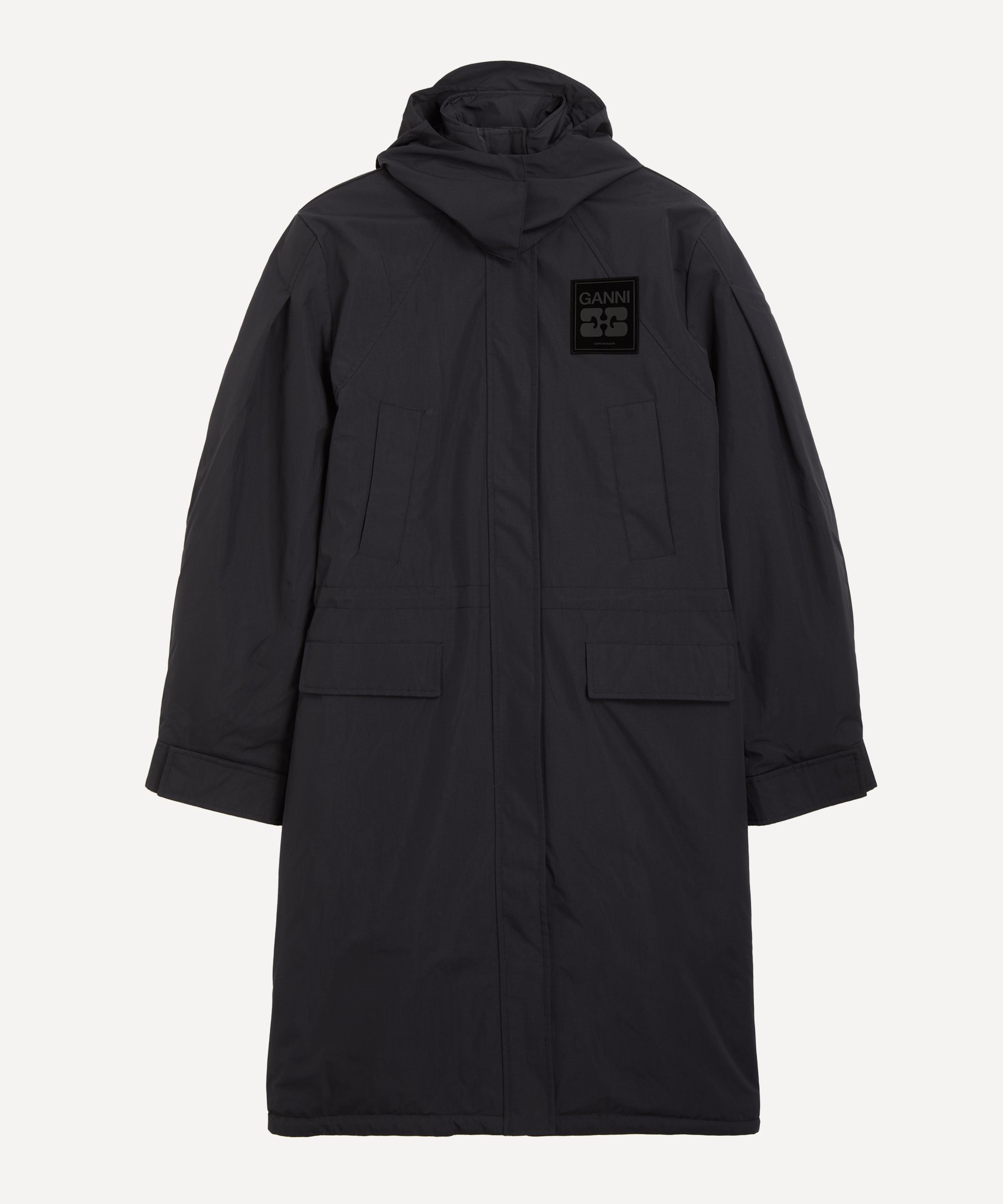 Ganni Women's Dark Grey Tri-layer Parka Coat In Gray