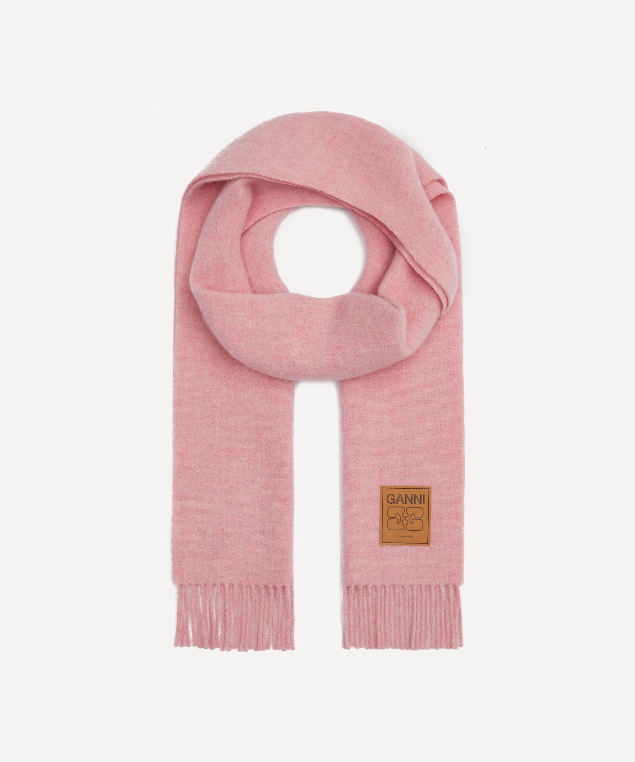 Ganni Women's Double Face Wool Scarf In Brown