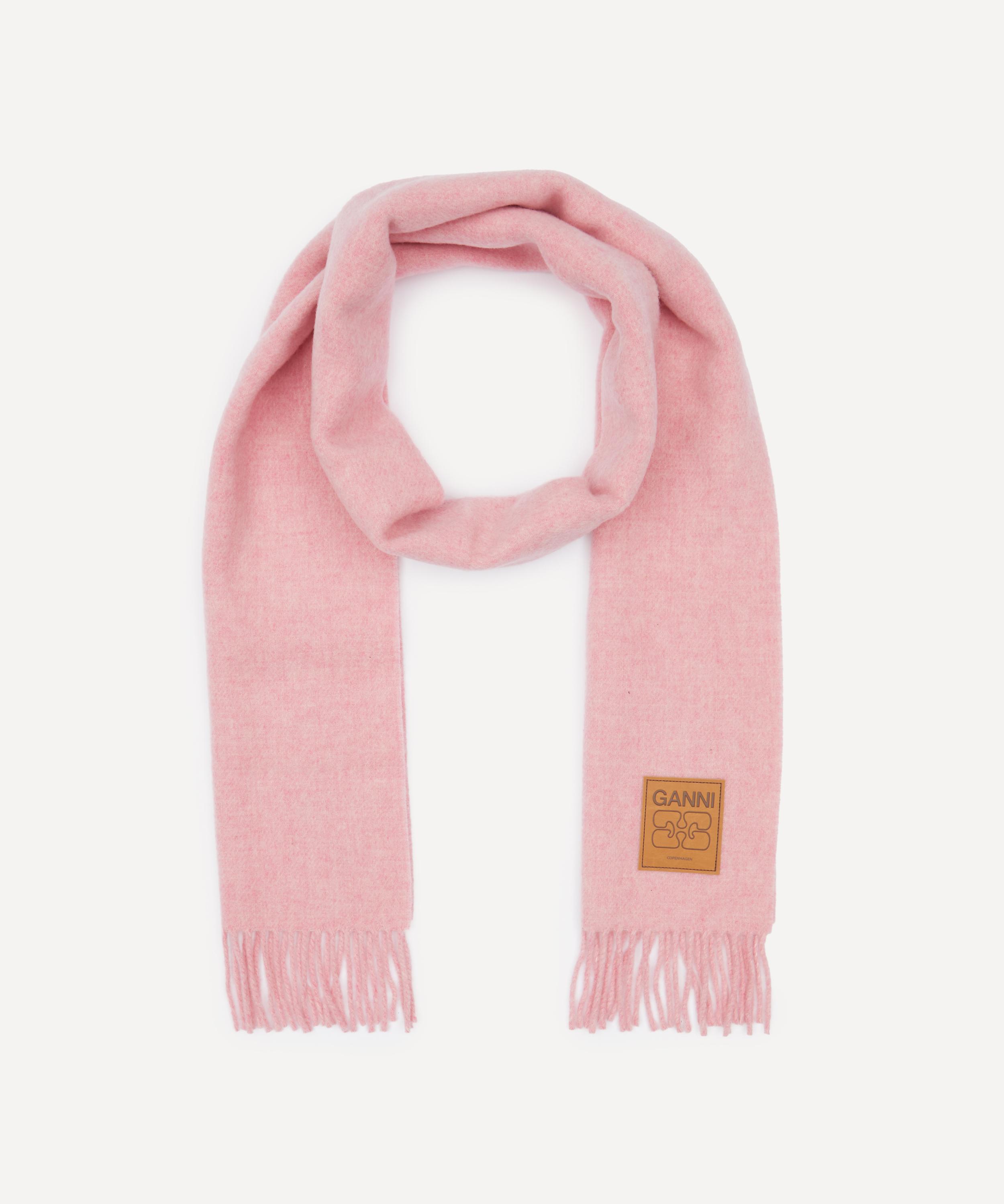 Ganni Women's Double Face Wool Scarf In Pink